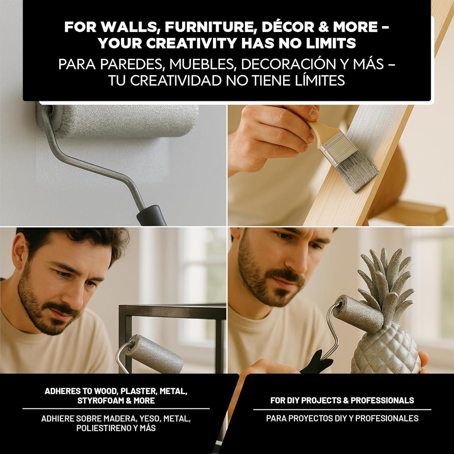 Pintura de Pared Metálica LM-Kreativ 2L Oro Champán Brillo