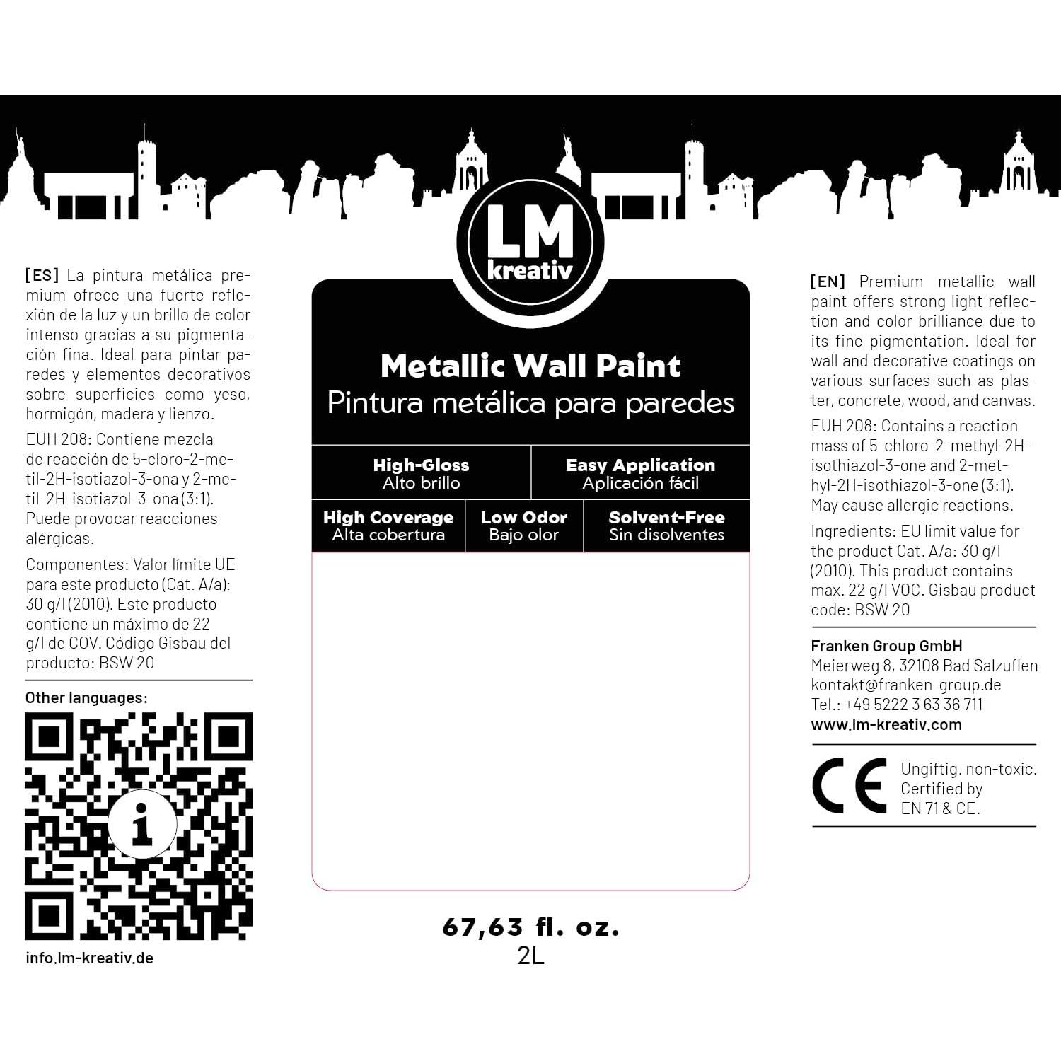 Pintura de Pared Metálica LM-Kreativ 2L Oro Champán Brillo