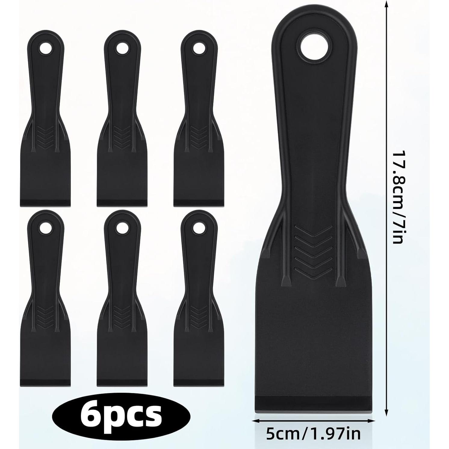 6 Cuchillos de Masilla Plásticos Gosknor 17.8x5cm Negro