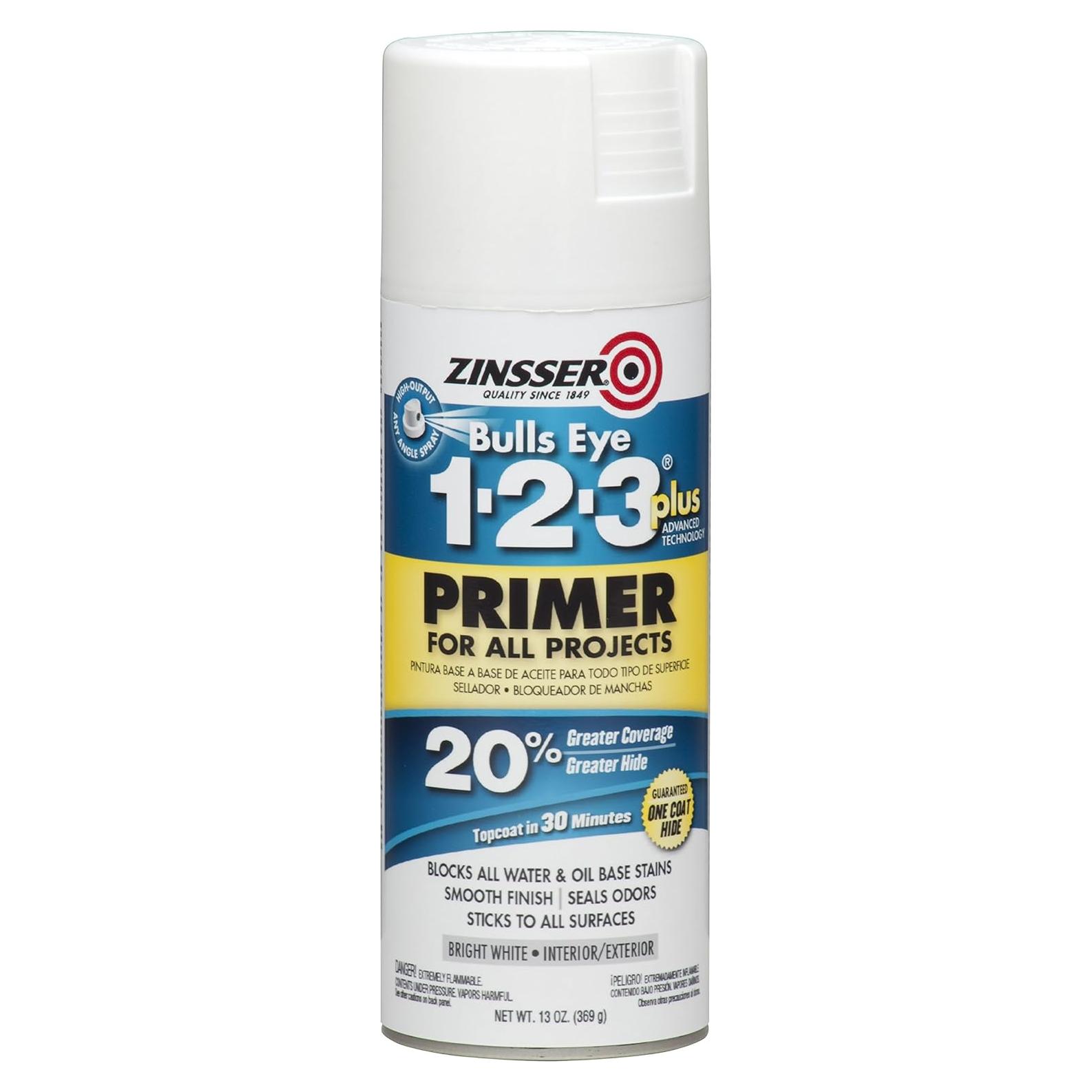 Imprimador en Spray Zinsser Bulls Eye 1-2-3 368.5 ml Blanco