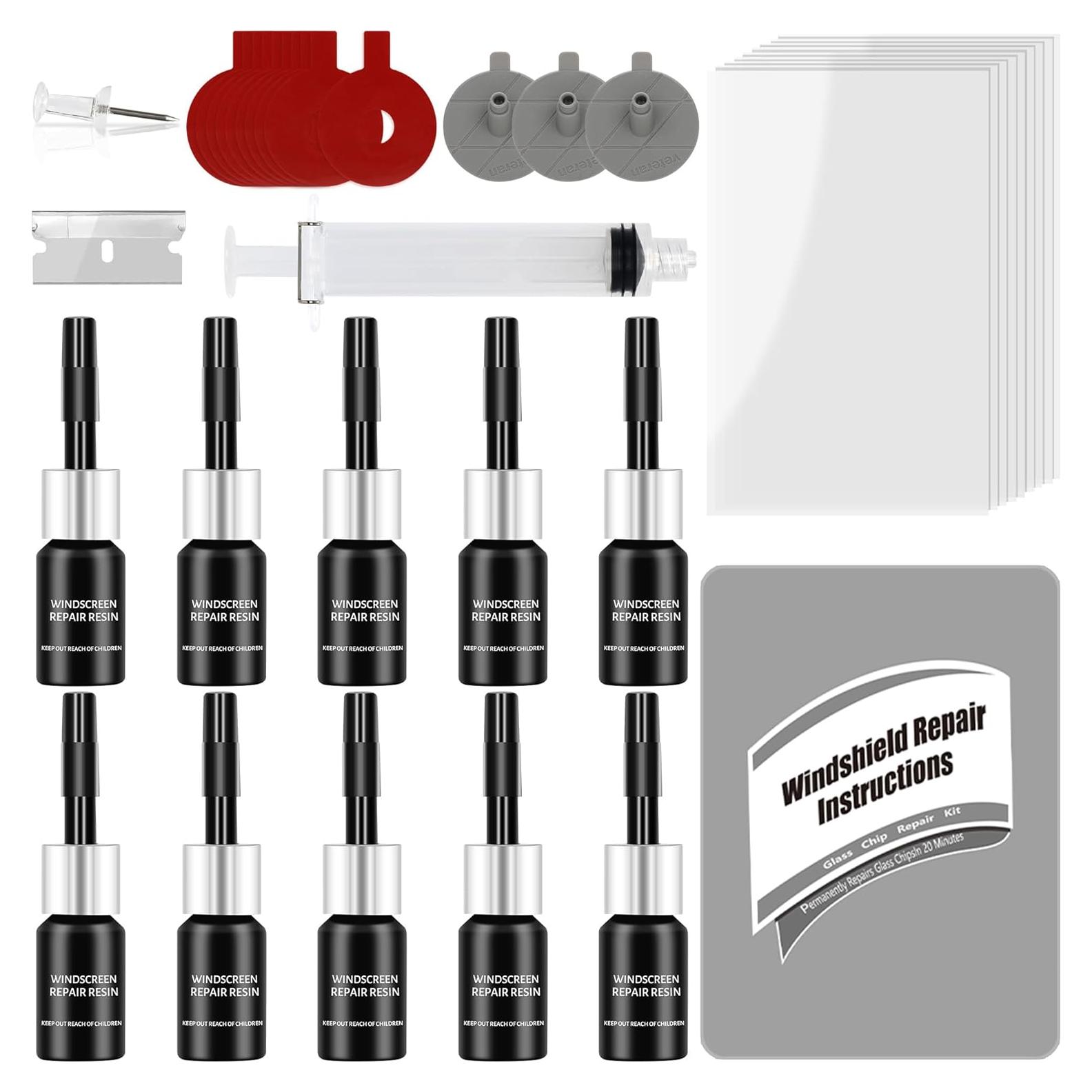 Kit de Reparación de Parabrisas Wixuoe 10 Pcs Resina