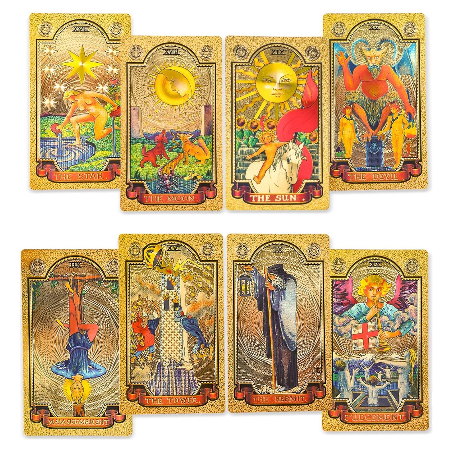 Baraja de Tarot KIINO con Foil Dorado y Guía - PVC Impermeable