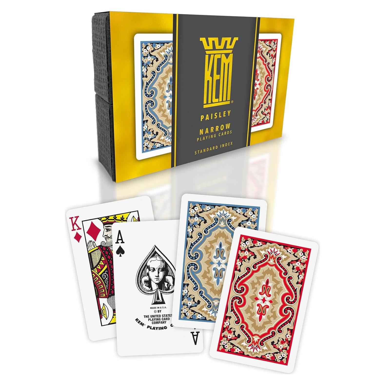 Cartas de Poker KEM Paisley 100% Plástico Tamaño Puente - 2 Barajas