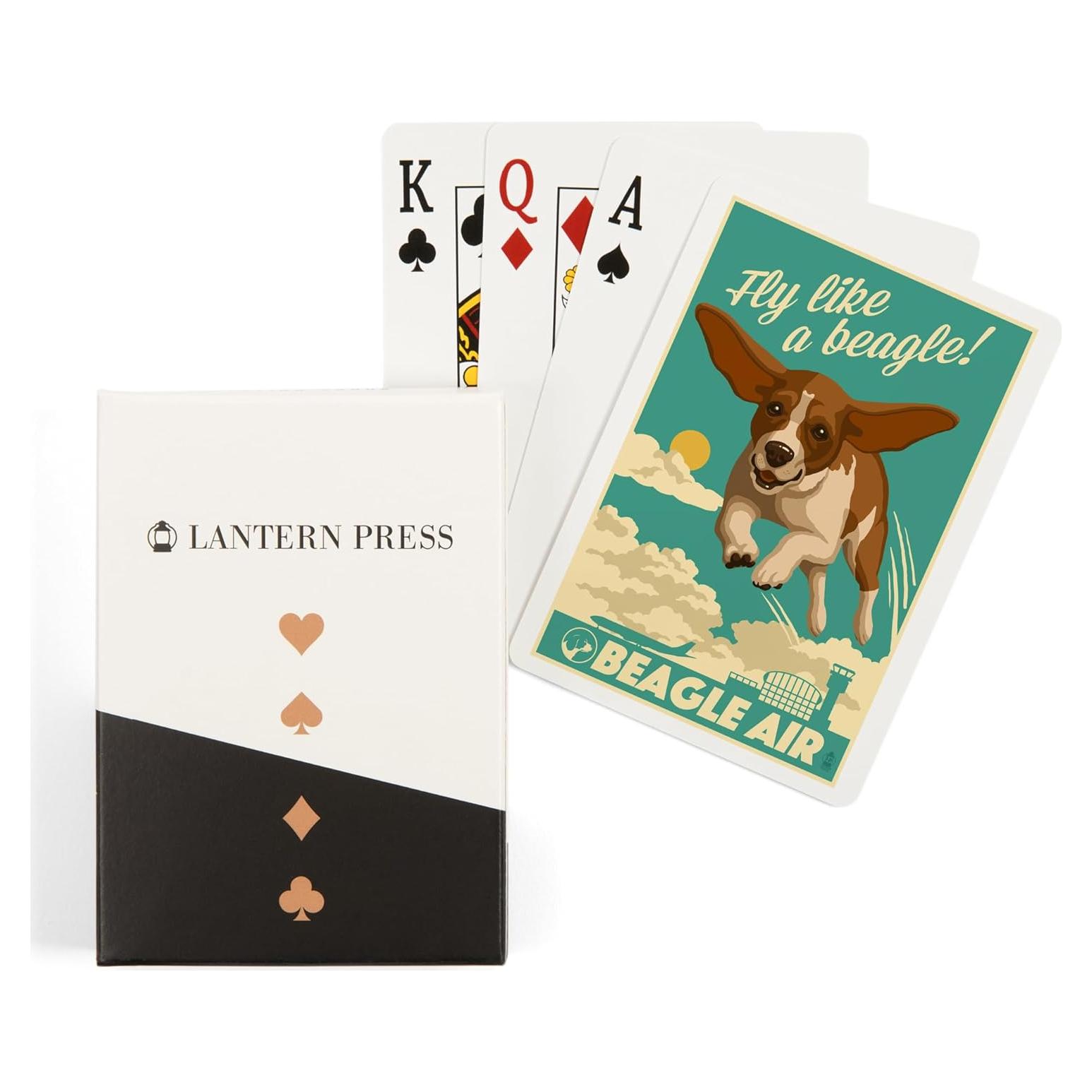 Baraja de Cartas de Póker Lantern Press Beagle Retro 52 Piezas