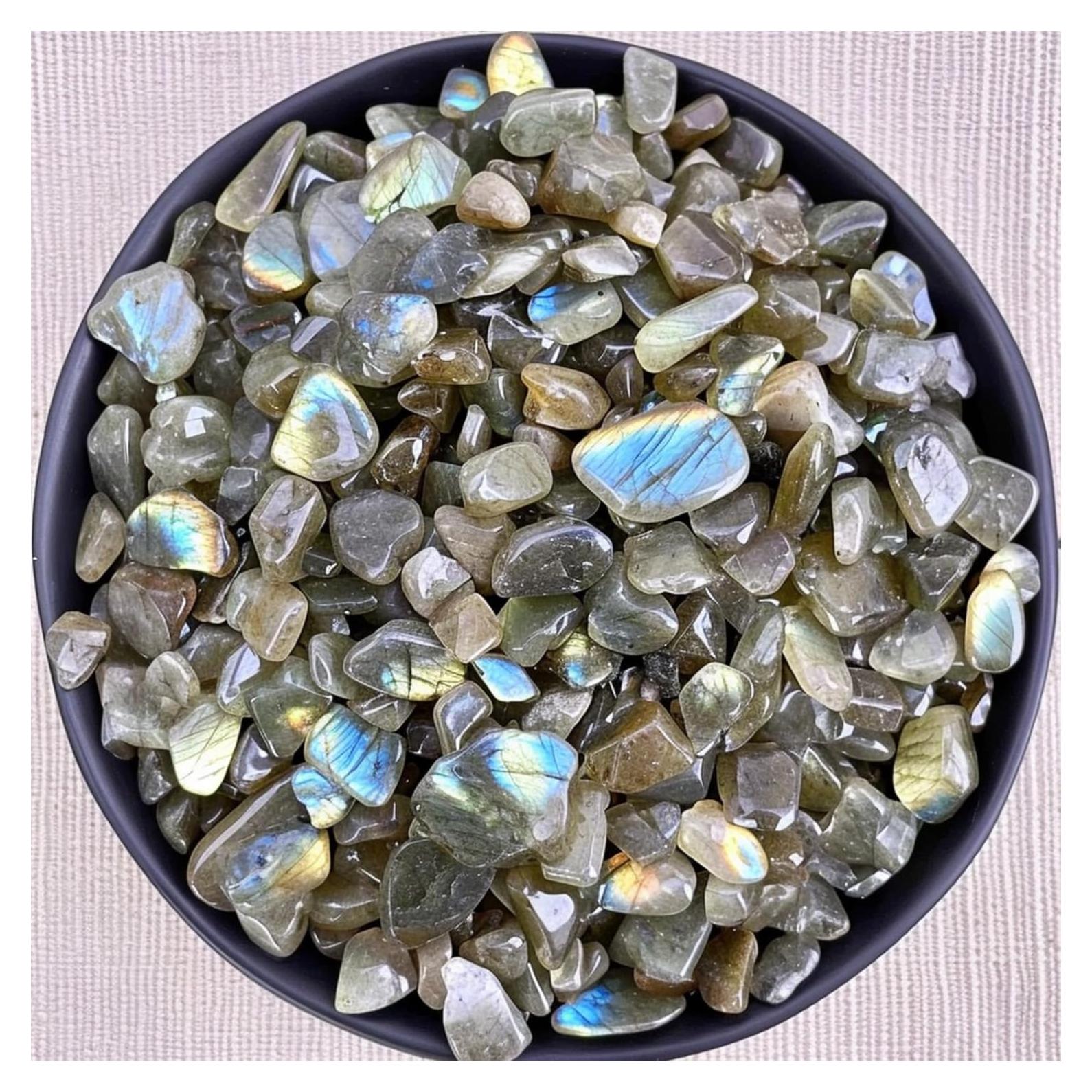 Chips de Labradorita Pulidos 200 Pcs 0.76 cm 283.5 g Curación