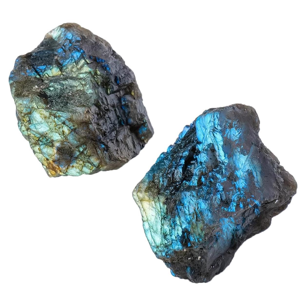 Cristales Crudos de Labradorita Apengshi 2PCS 3-5 cm