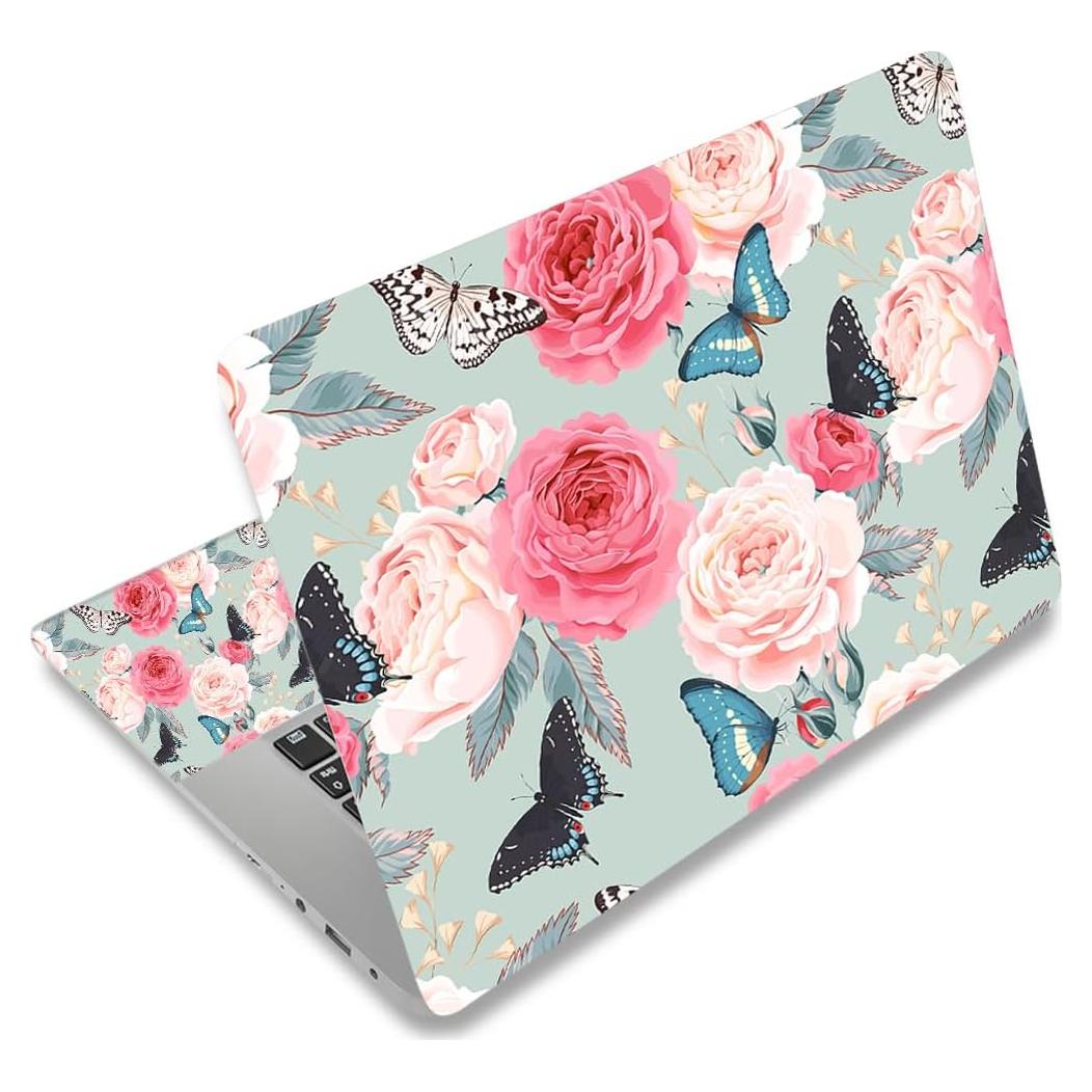 Calcomanía para Laptop Baocool 39x27 cm Flor Rosa