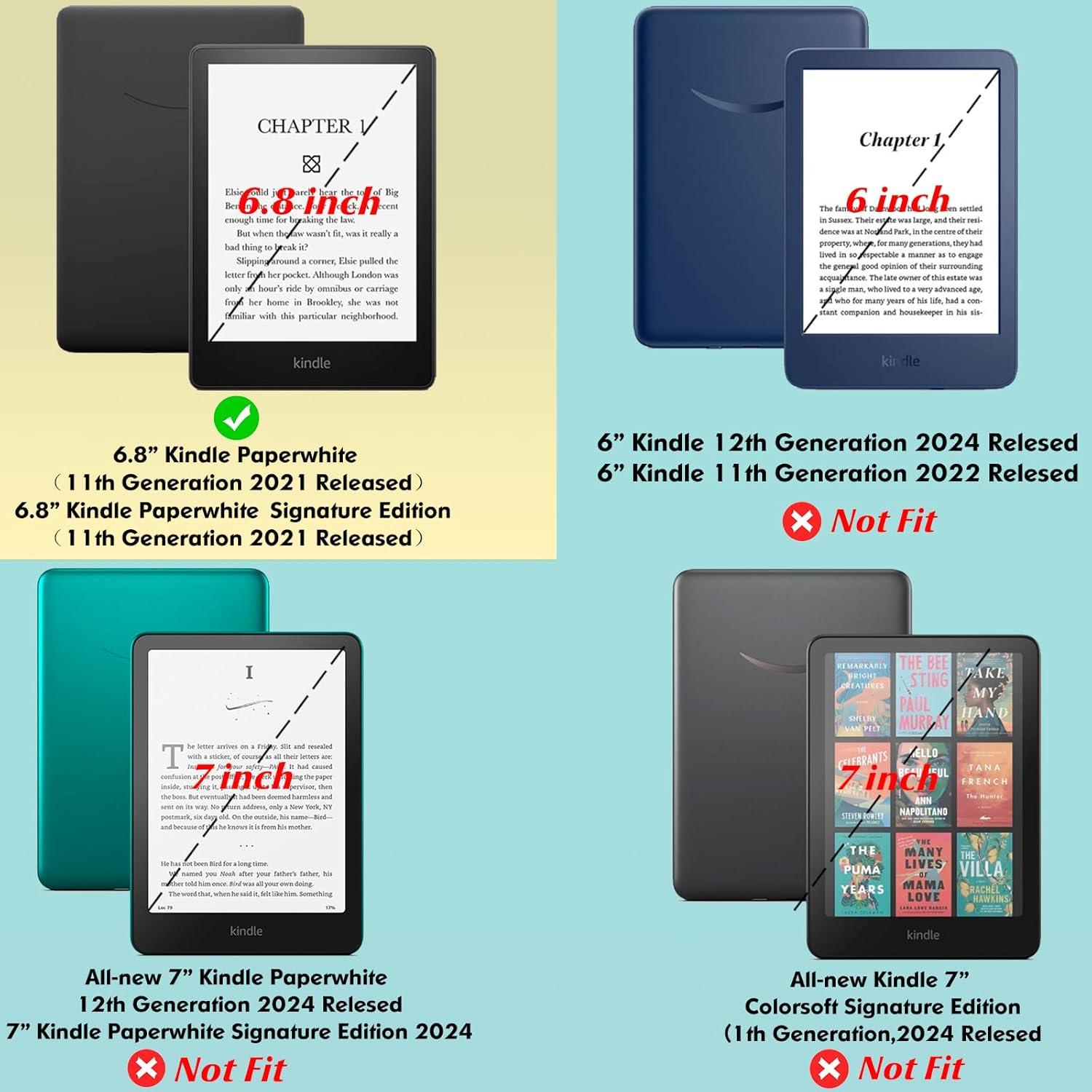 Funda Slim BOZHUORUI para Kindle Paperwhite 6.8" 2021 Verde