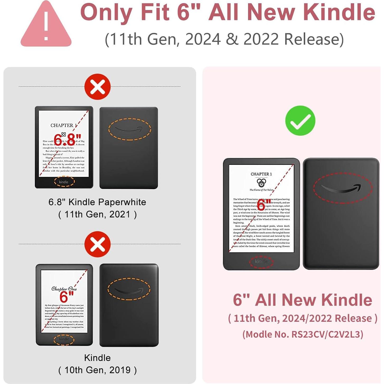 Funda TaIYanG Rosa para Kindle 6" 11ª Gen 2024/2022