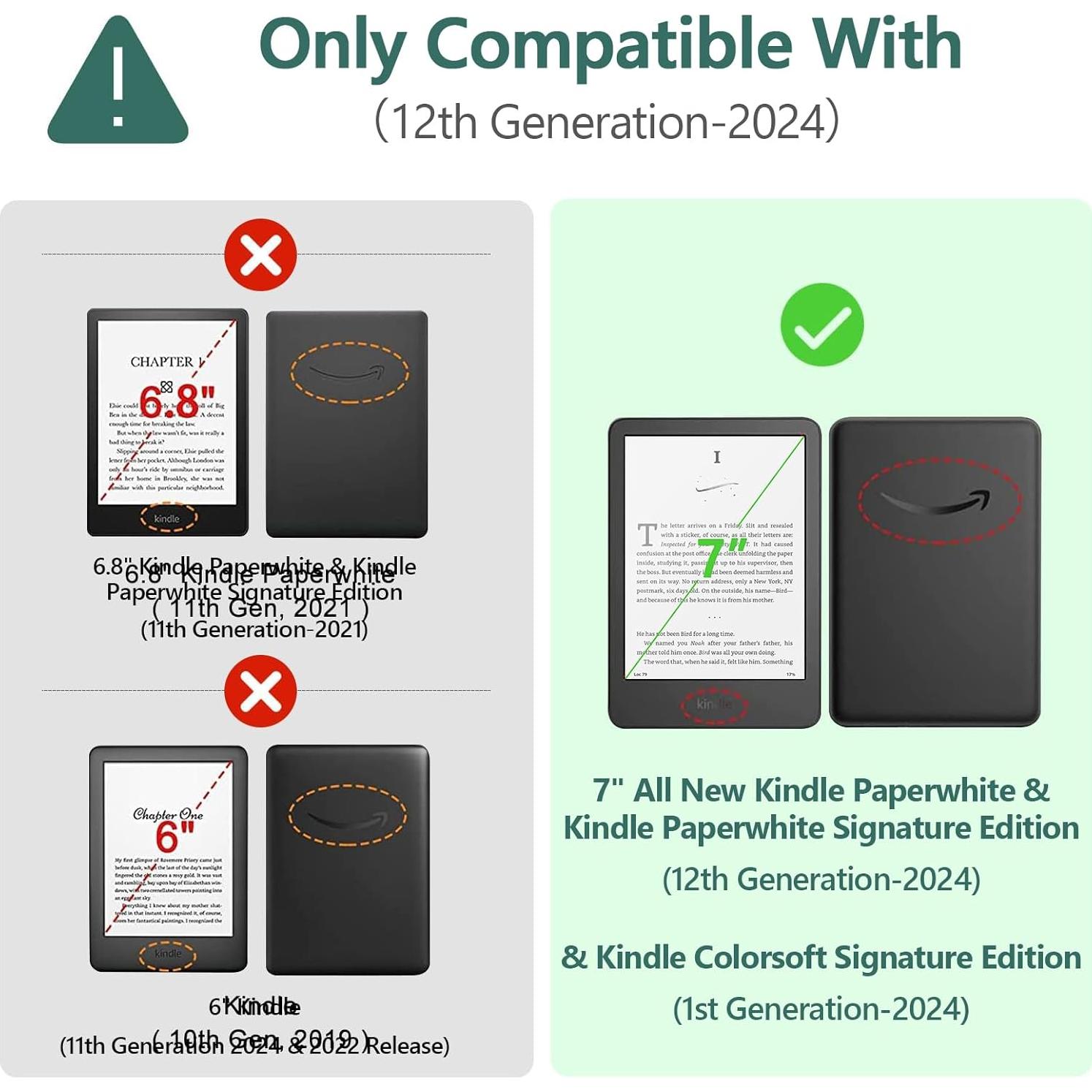 Funda TaIYanG para Kindle Paperwhite 7" 12ª Gen 2024 Verde