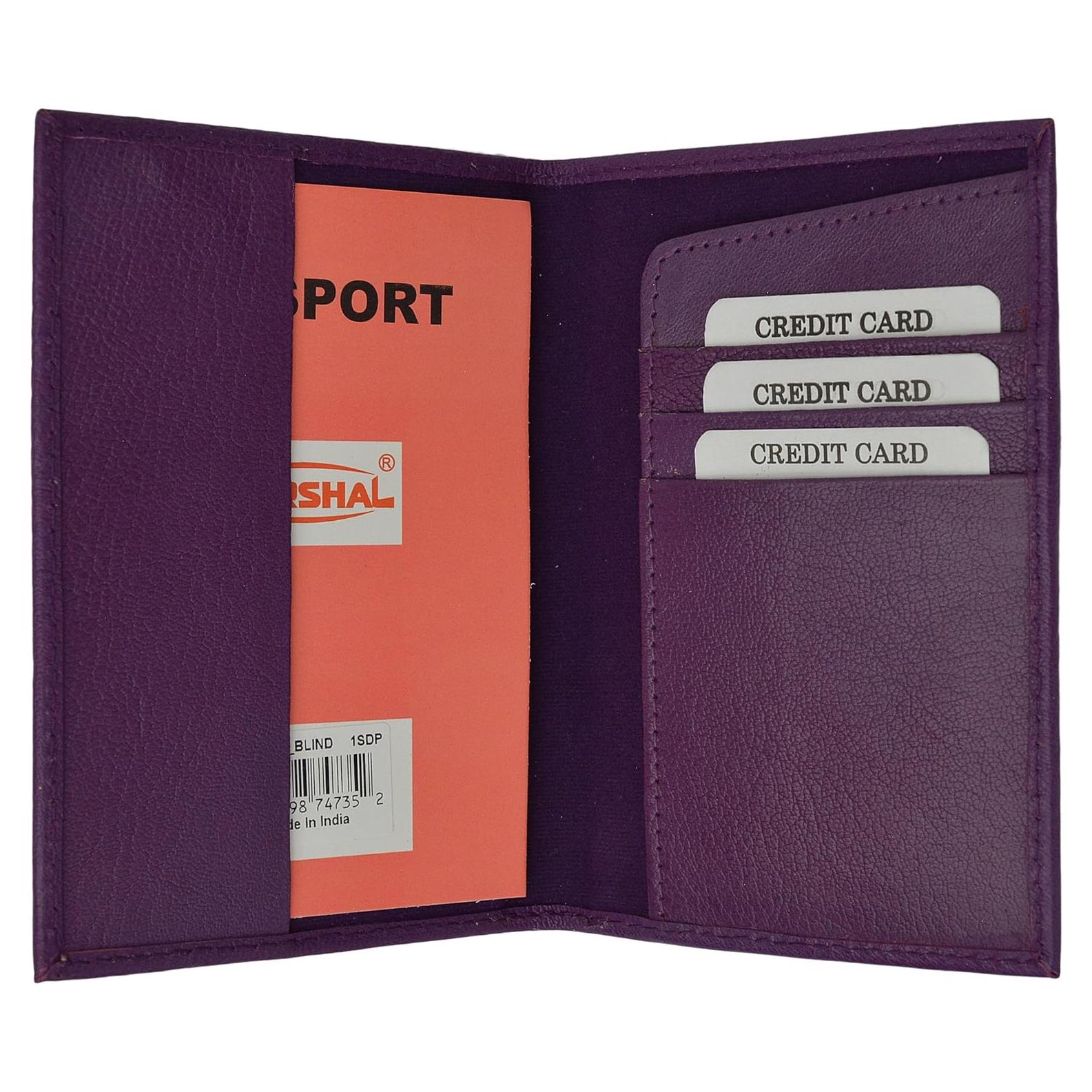 Funda de Pasaporte de Cuero Genuino Dorado - Unisex