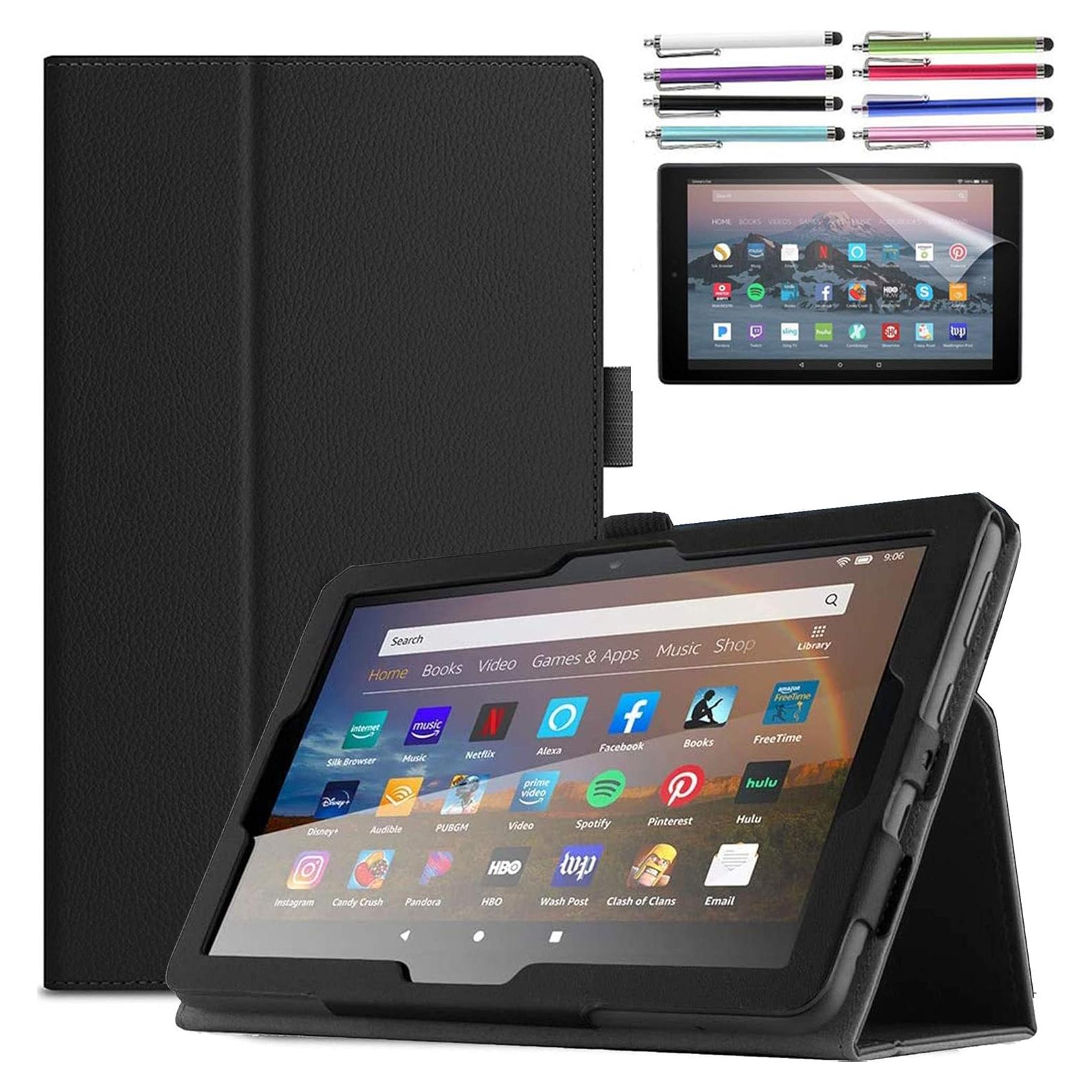 Funda para Tableta Amazon Fire HD 10 2023 - Cuero PU Negro