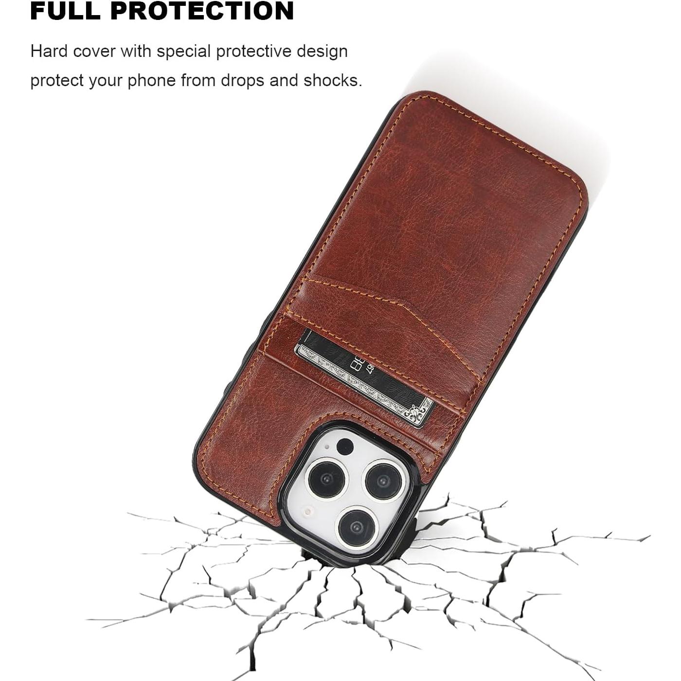 Funda Cartera KIHUWEY para iPhone 16 Pro Max 6.9" Cuero Marrón