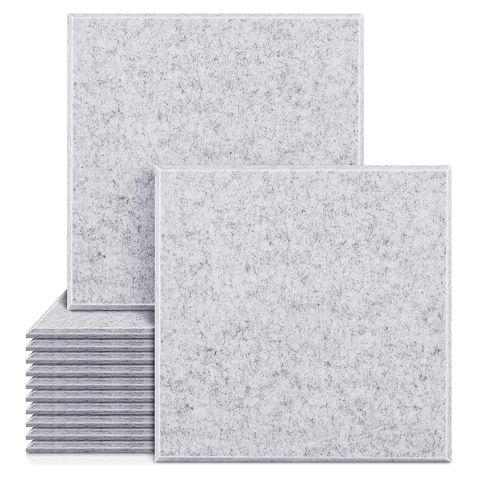 Paquete de 12 Paneles Acústicos de Espuma 30.48x30.48cm Gris
