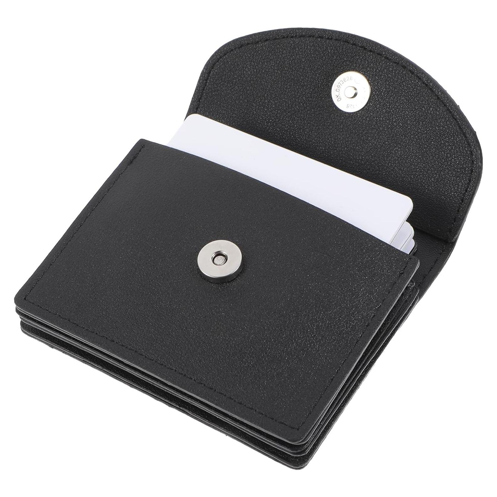 Portafolios de Tarjetas de Negocios Piriuuo Cuero PU Negro