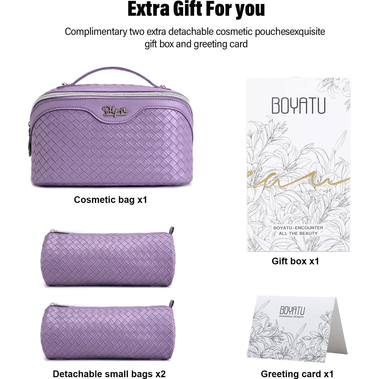 Bolsa de Maquillaje de Viaje BOYATU 3 Piezas Impermeable