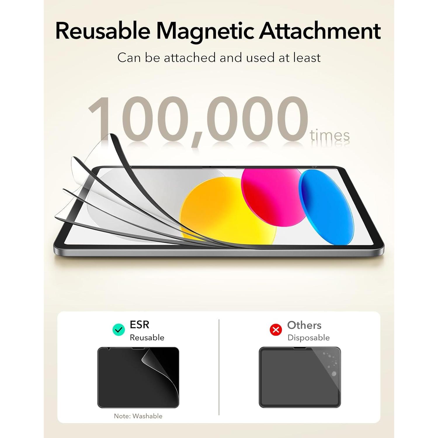 Protector de Pantalla Magnético Paper-Feel ESR para iPad 11"/10"