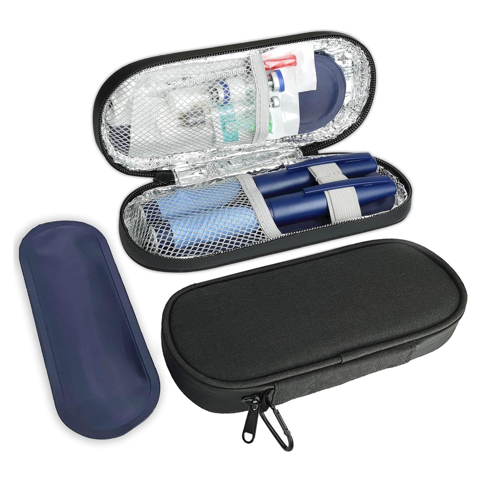 Estuche de viaje para insulina CDBXPRG negro con hielo TSA