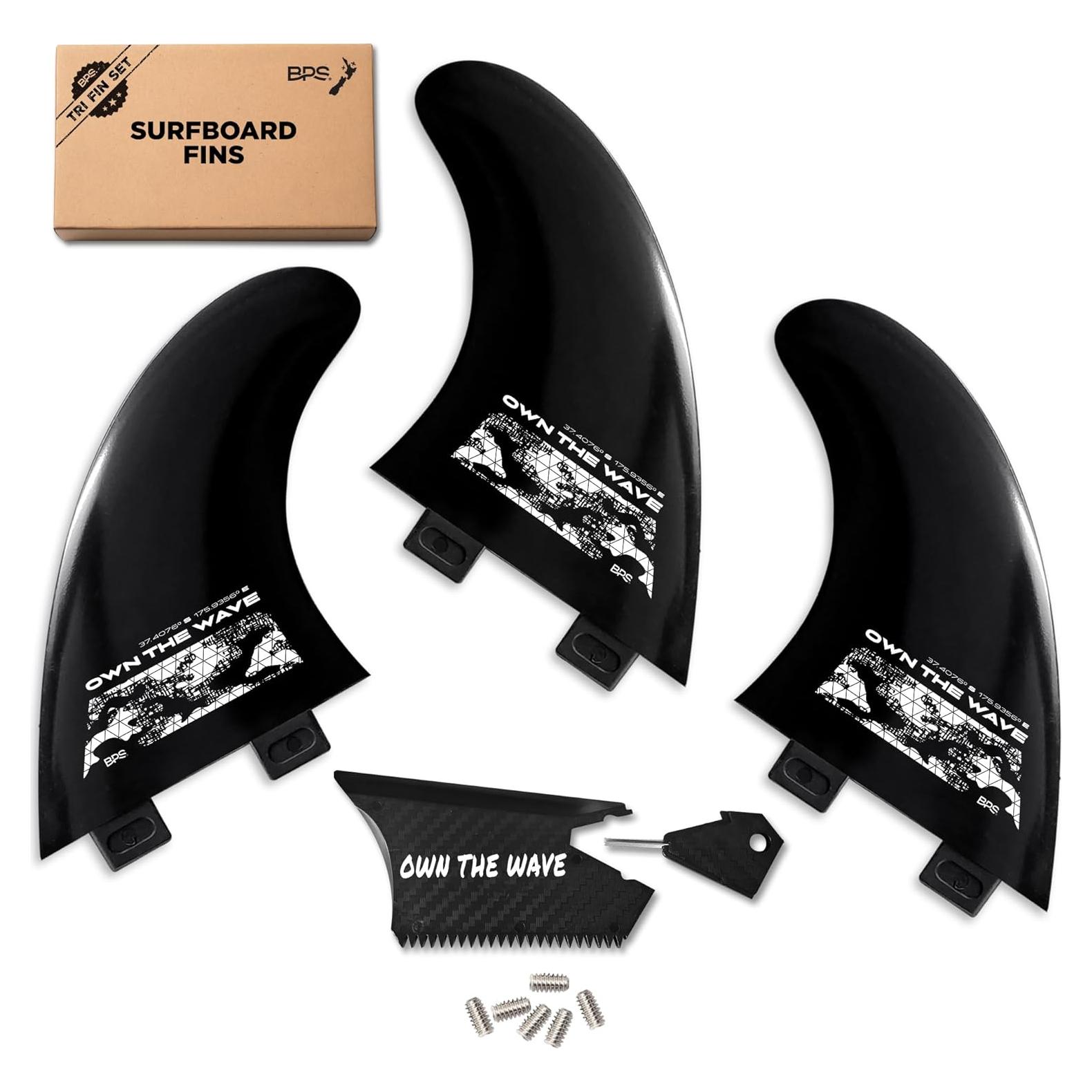 Aletas de Surf Own the Wave G5 Tri-Fins Fibra de Vidrio