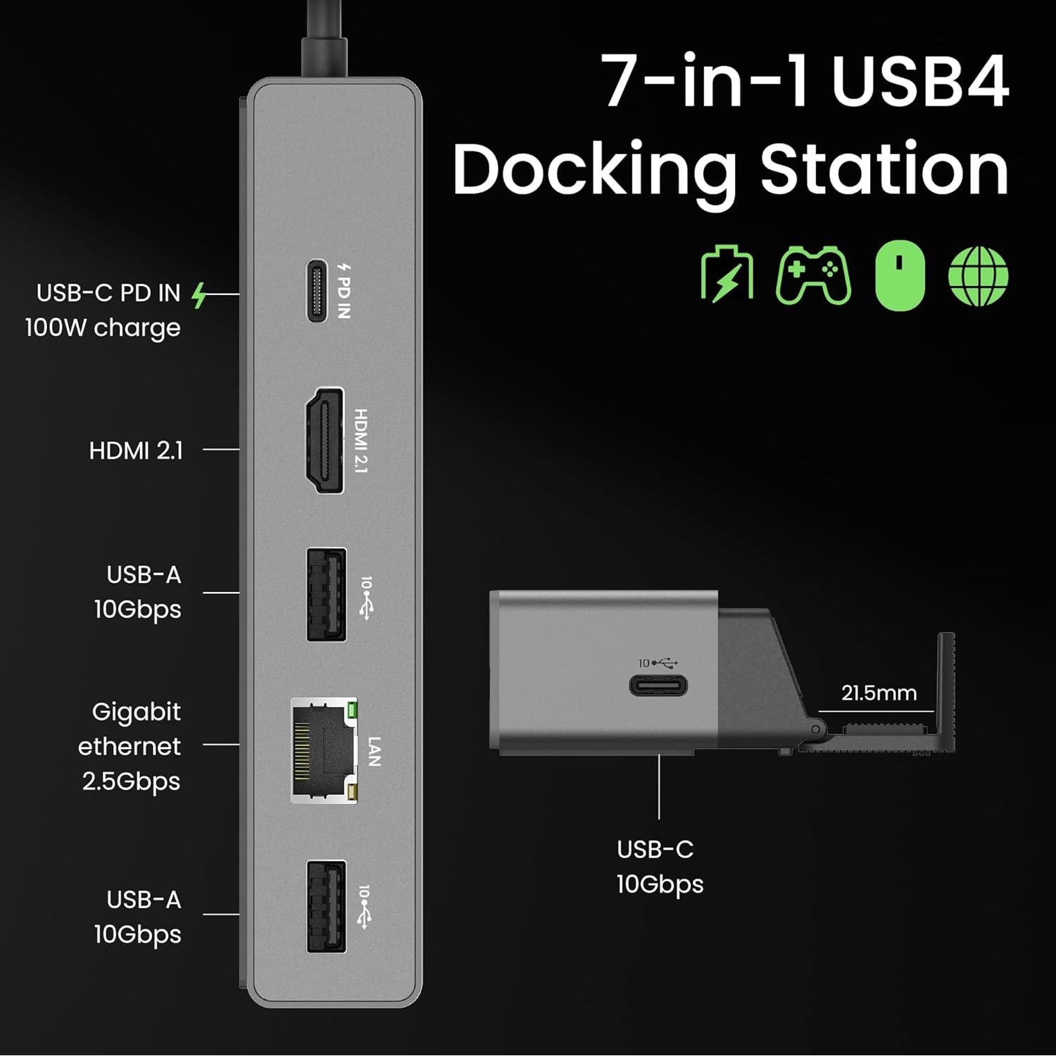 Dock USB4 BenQ GR10 para Steam Deck | HDMI 8K 60Hz