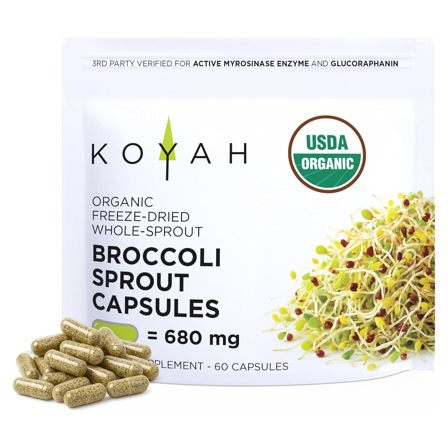 Cápsulas de Brote de Brócoli Orgánico KOYAH - 60 Unidades