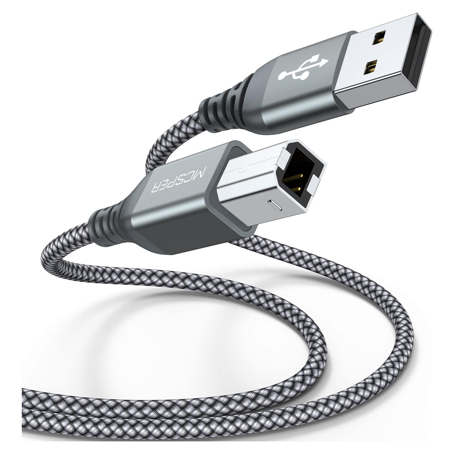 Paquete de 2 Cables USB 2.0 A a B 1.52m MCSPER para Impresora