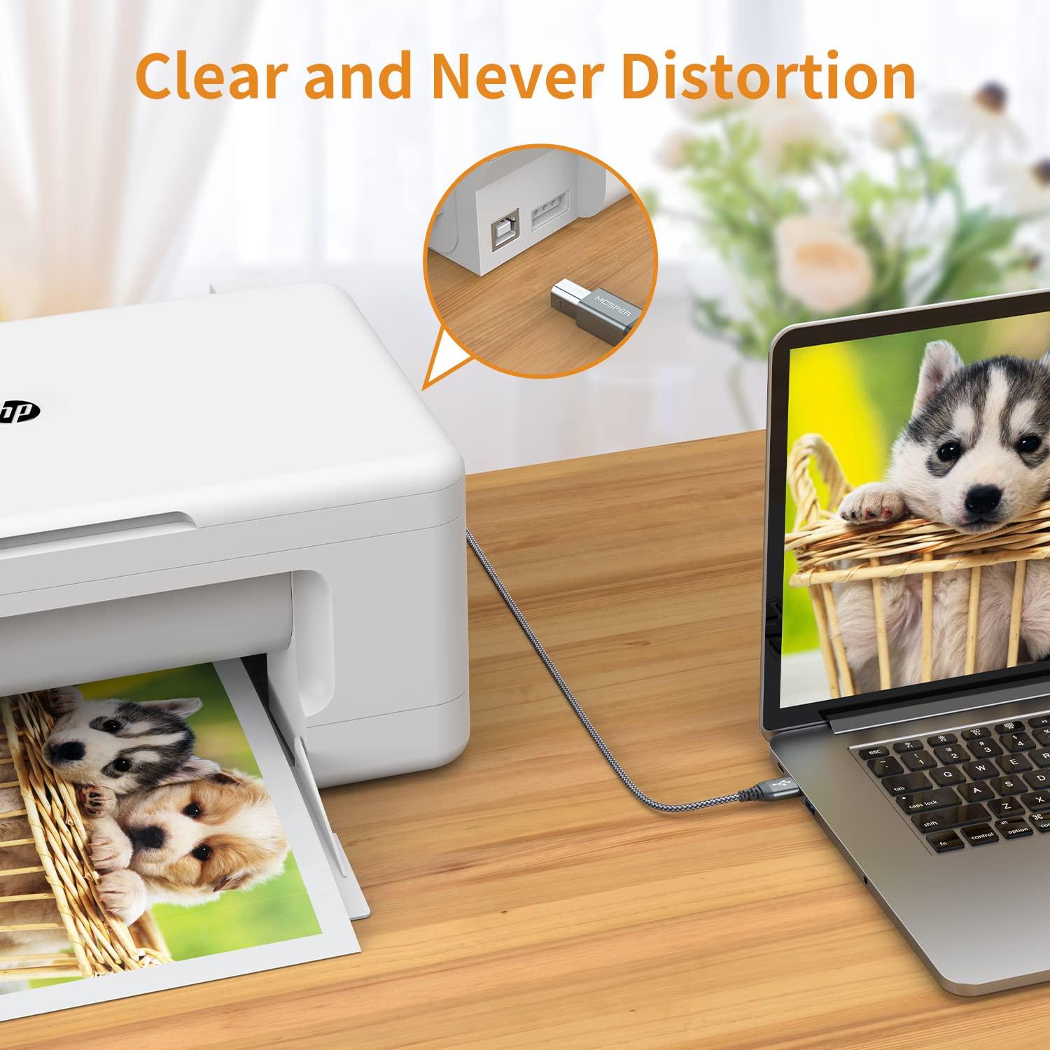 Paquete de 2 Cables USB 2.0 A a B 1.52m MCSPER para Impresora