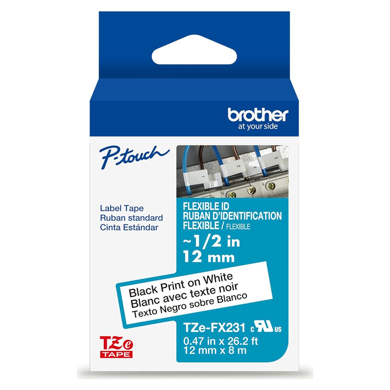 Cinta de Etiquetas Laminadas Brother TZeFX231 12mm x 8m