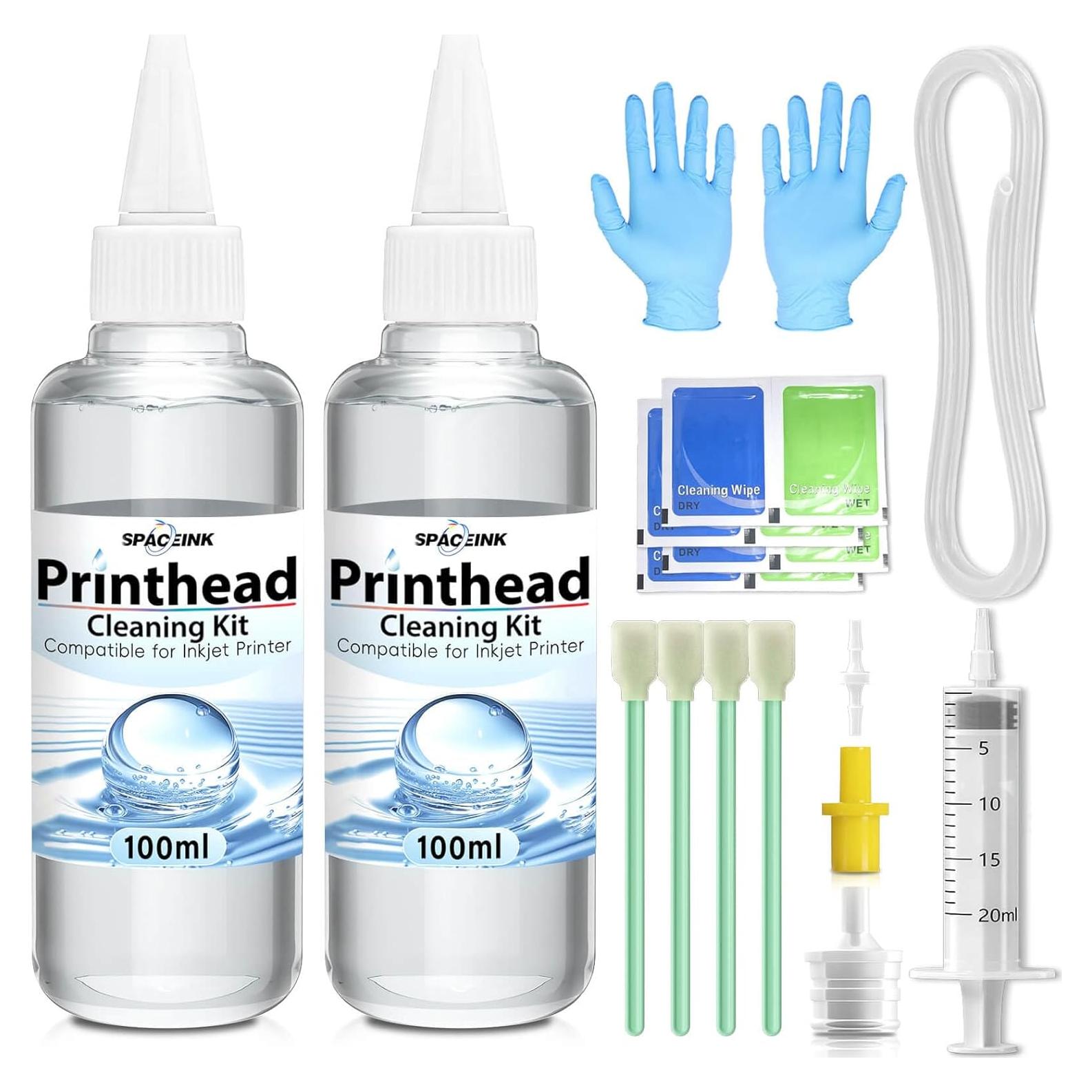 Kit de limpieza de cabezales de impresión Spaceink 200mL para Epson, HP, Canon, Brother