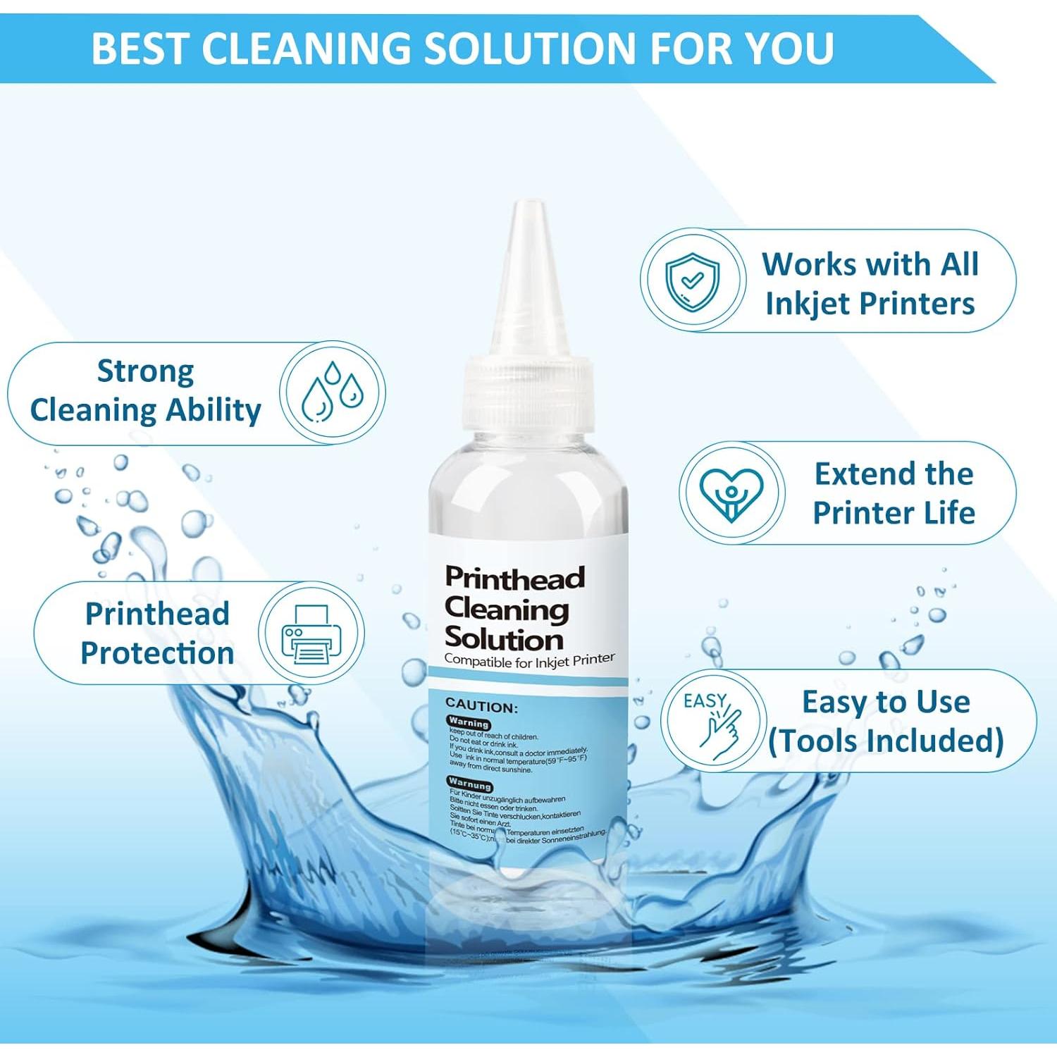 Kit de limpieza de cabezales de impresión Wawocs 100 ml para Epson HP Canon