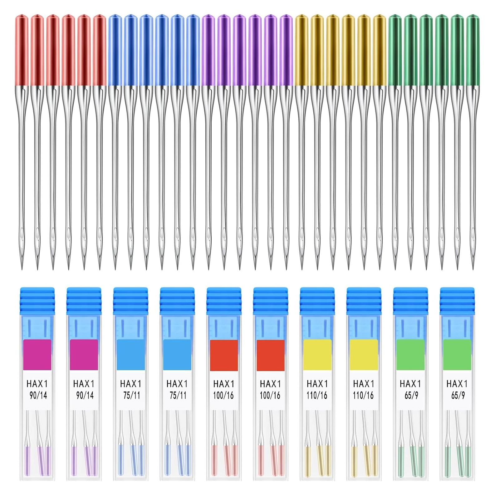 30 Agujas de Máquina de Coser Universales GAQWOK - Tamaños 9 a 18