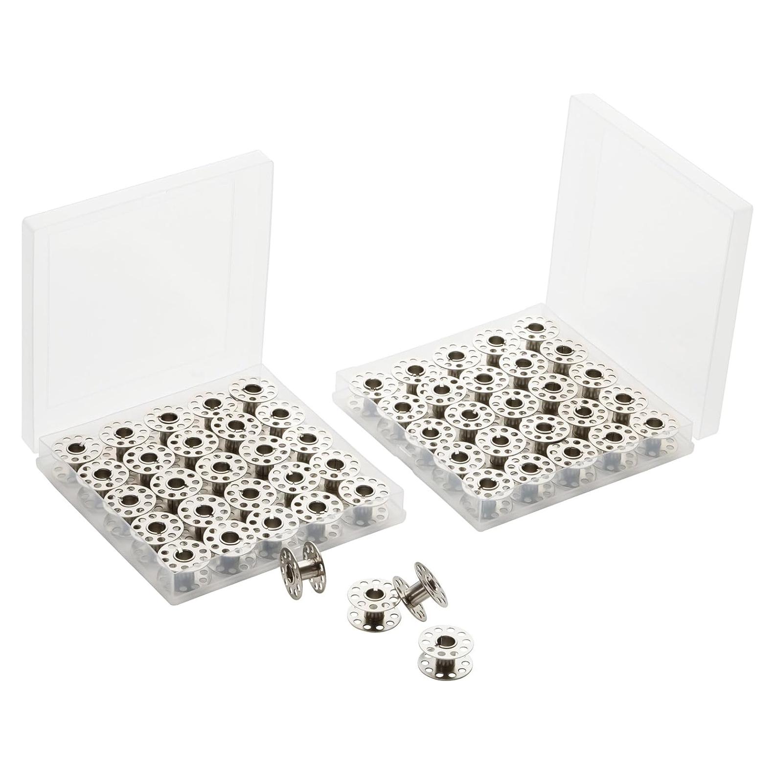 56 Bobinas de Metal Janifay para Máquina de Coser - 2 Cajas