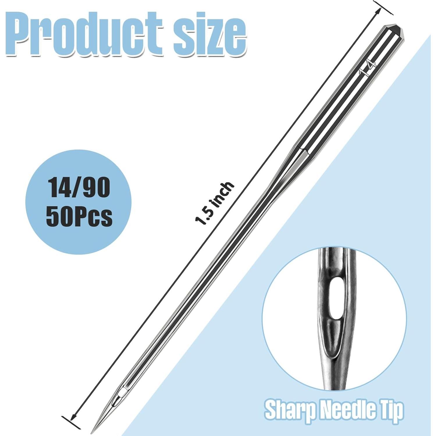 50 Agujas de Máquina de Coser HLARTNET 90/14 Universal para Bordado