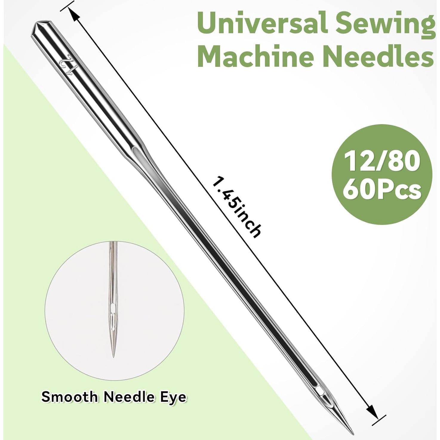 60 Agujas de Máquina de Coser Universales AUGHOA 80/12