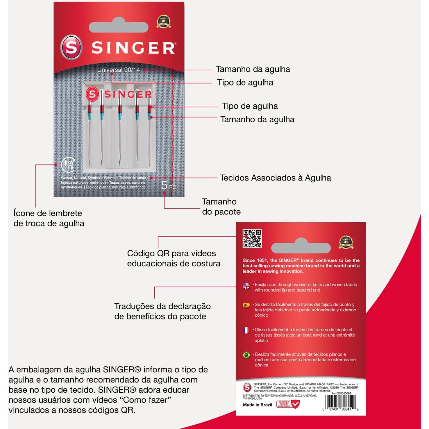 Agujas de Máquina de Coser Universales SINGER 10-Pack 100/16
