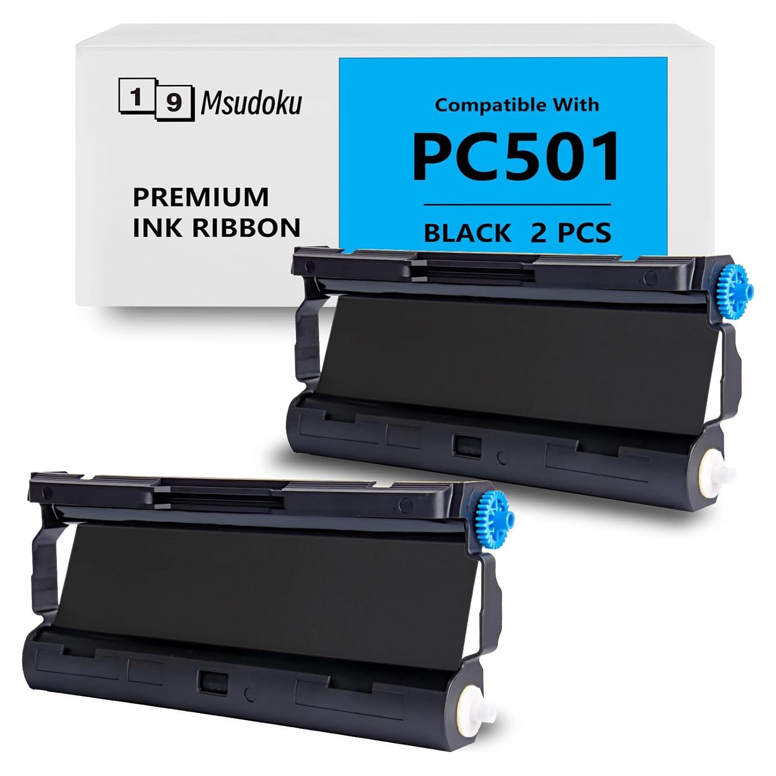 Paquete de 2 cintas de fax Msudoku PC501 compatibles Brother