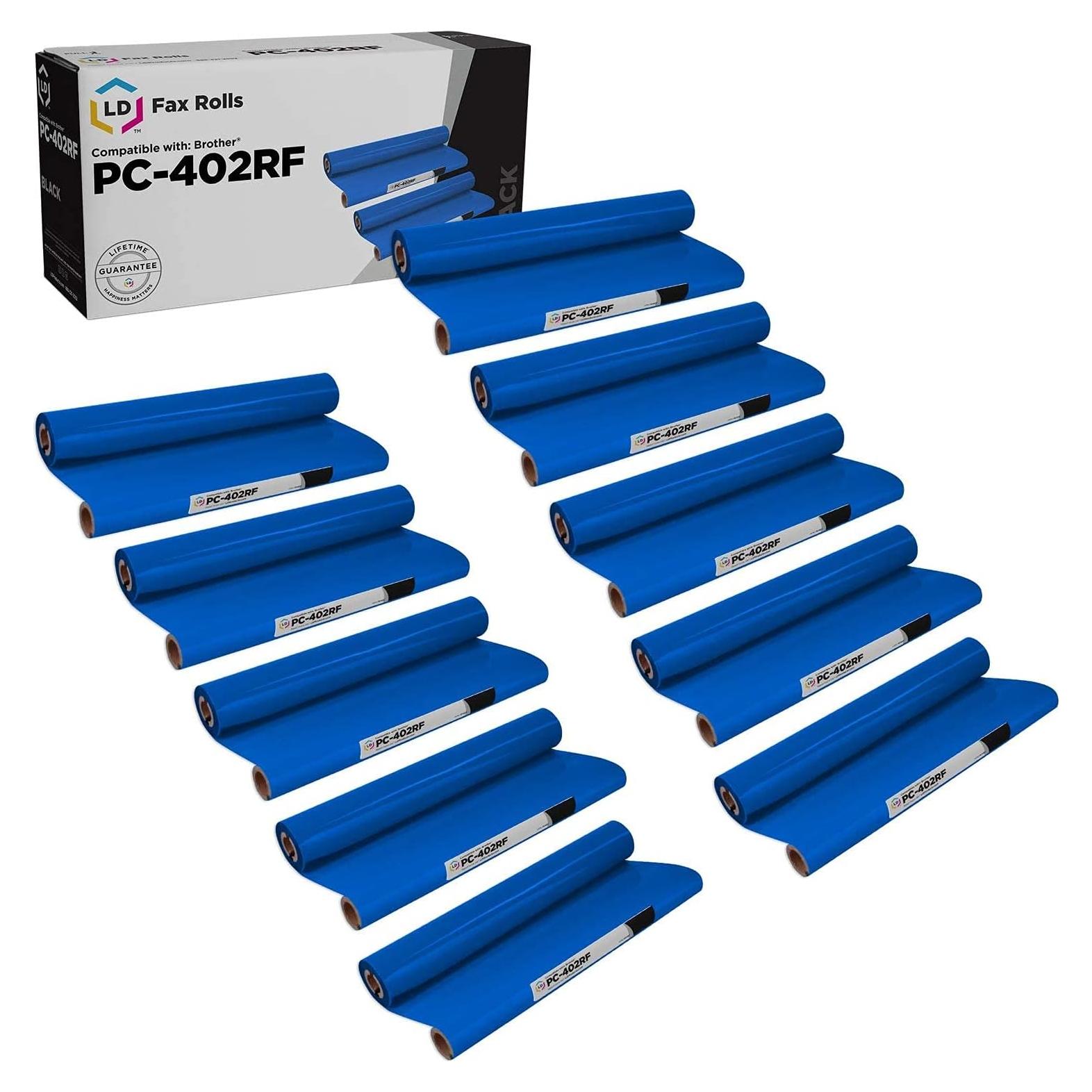 Rollo de Cinta Térmica LD Compatible Brother PC402 - Paquete 10