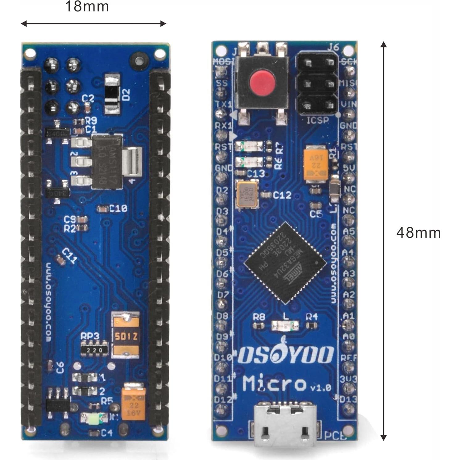 Micro Board Gowoops ATmega32u4 Mini Controlador 5V