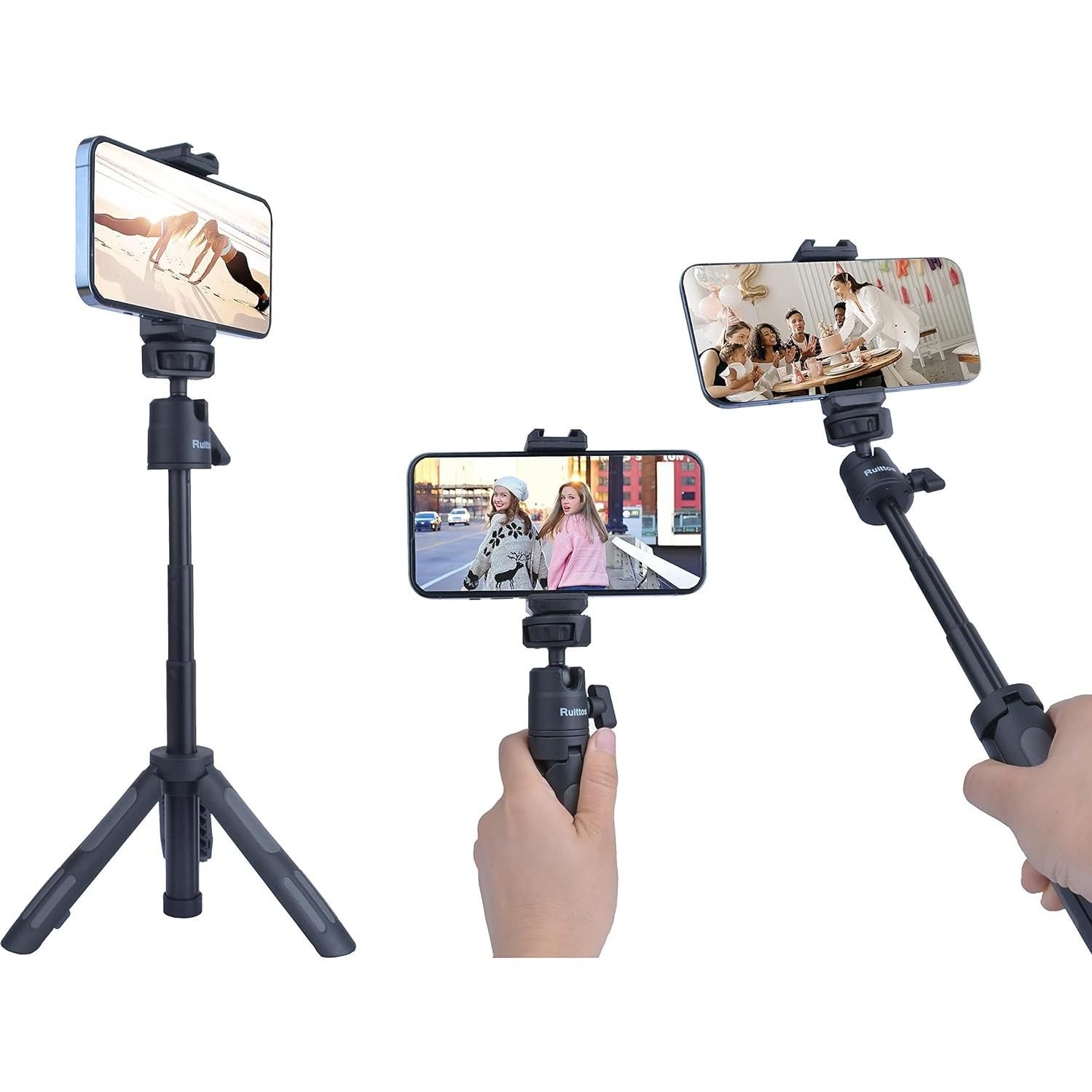 Trípode Mini Selfie Stick Ruittos 29.21 cm Ajustable