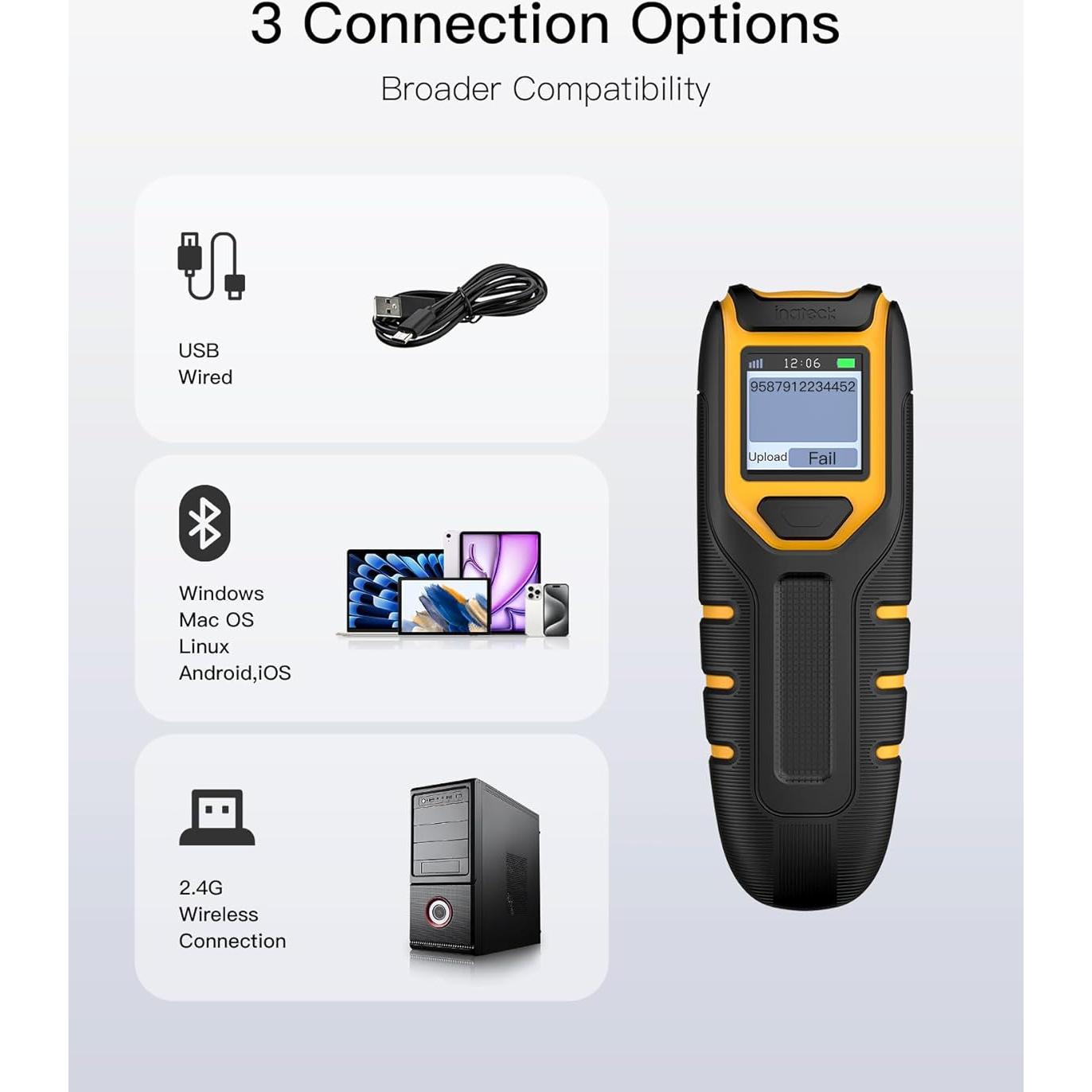 Escáner de Código de Barras Inateck BCST-47 Inalámbrico 2D