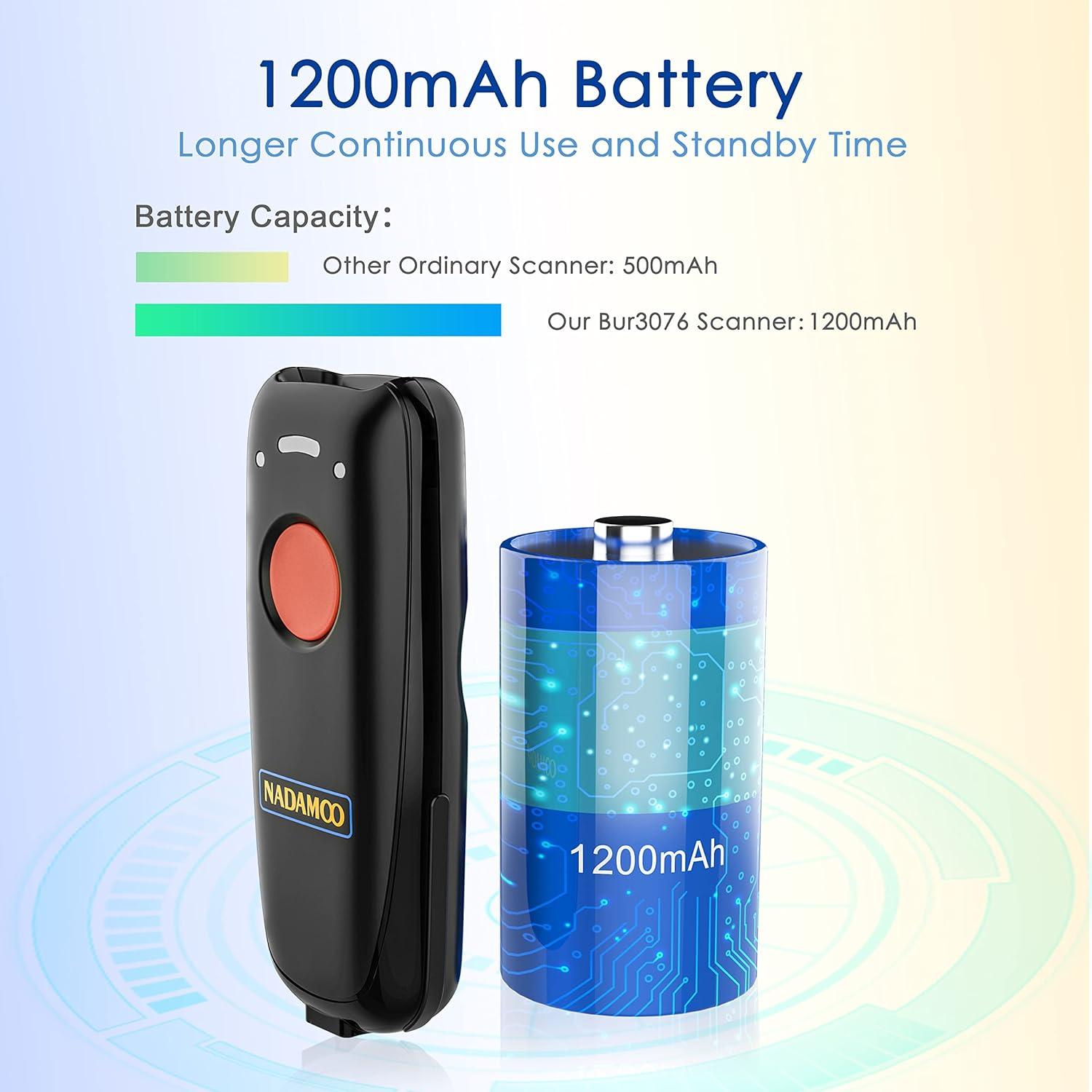 Escáner de Código de Barras Inalámbrico NADAMOO Naranja 3-en-1
