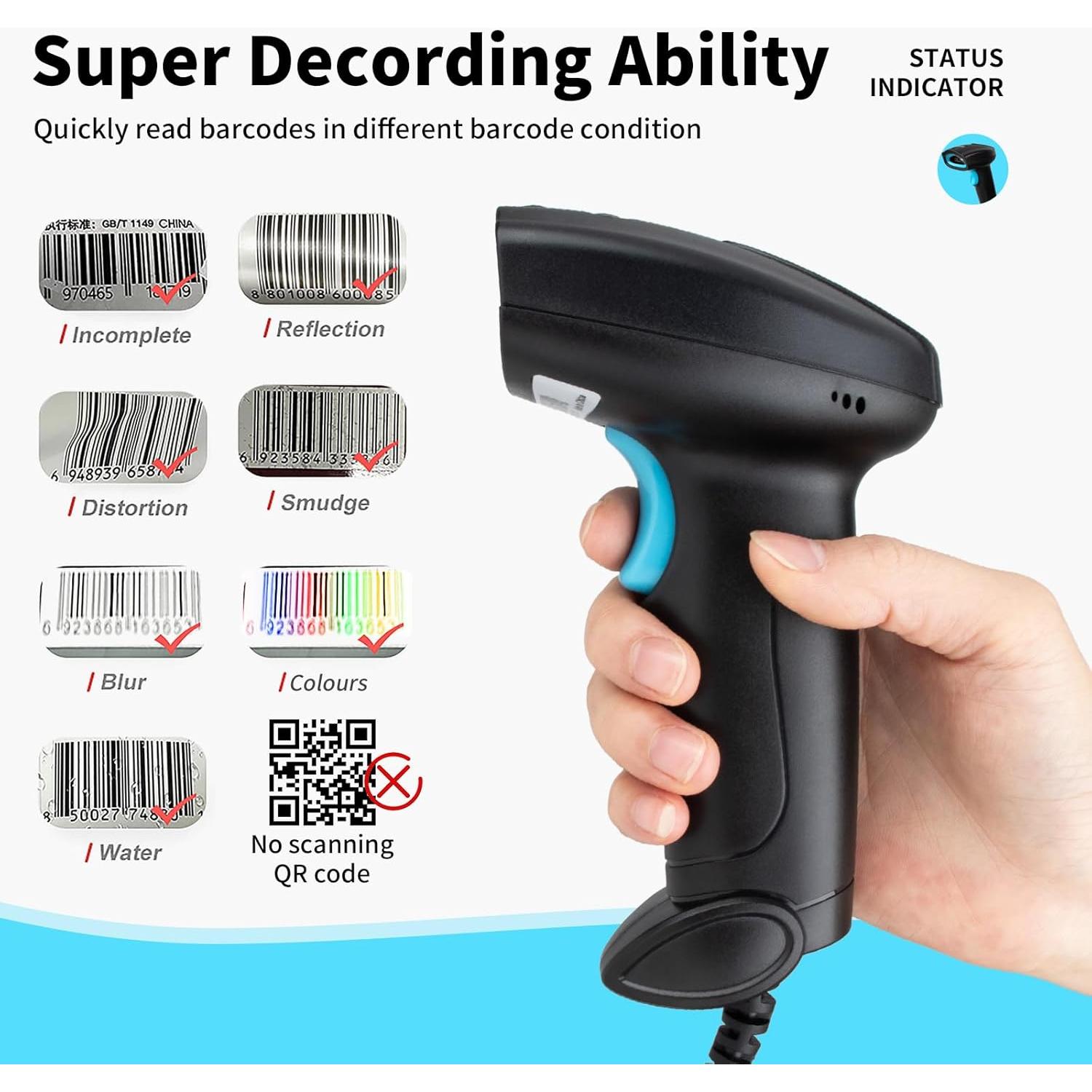 Escáner de Código de Barras USB 1D JIAN BOLAND U1C Negro