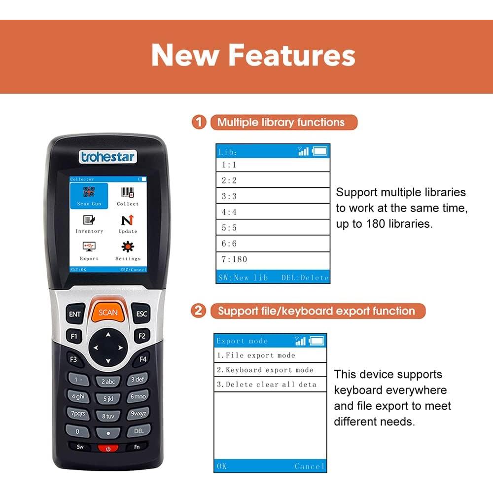 Escáner de Código de Barras Inalámbrico Trohestar N4-1D 4 en 1