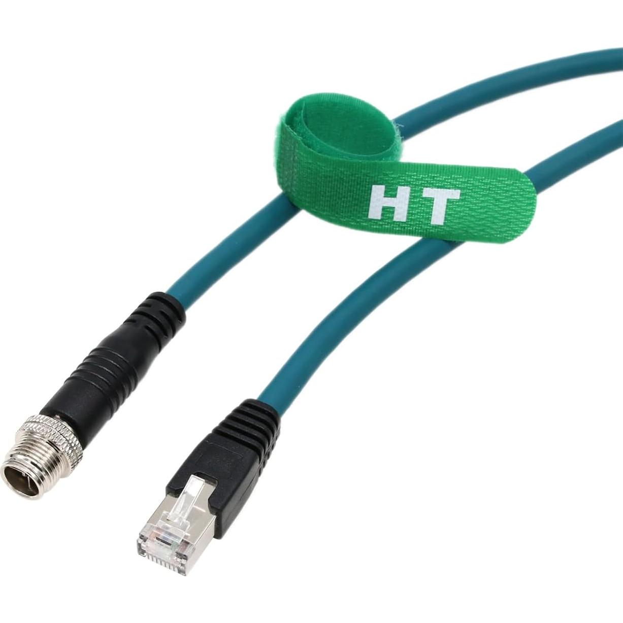 Cable Ethernet M12 5m CAT 7e HangTon para Cognex y Keyence