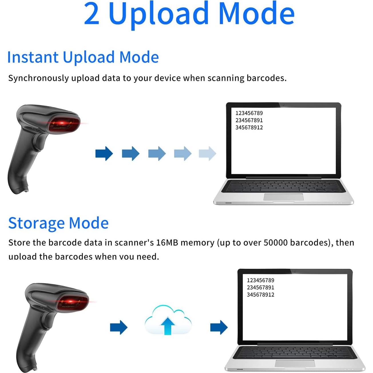 Escáner de Código de Barras Bluetooth 2D Alacrity NA-6706DB