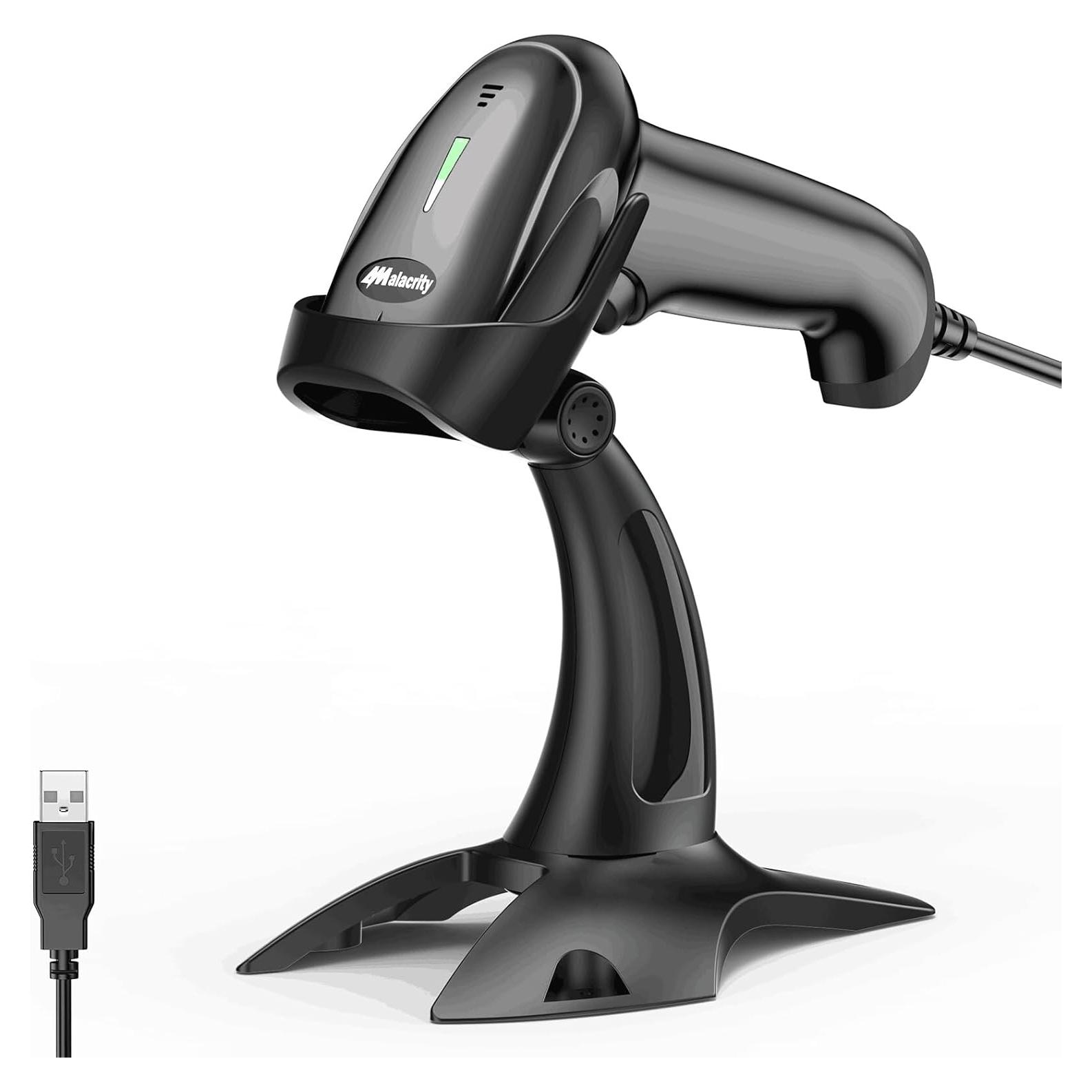 Escáner de Código de Barras Alacrity 1D/2D USB con Soporte