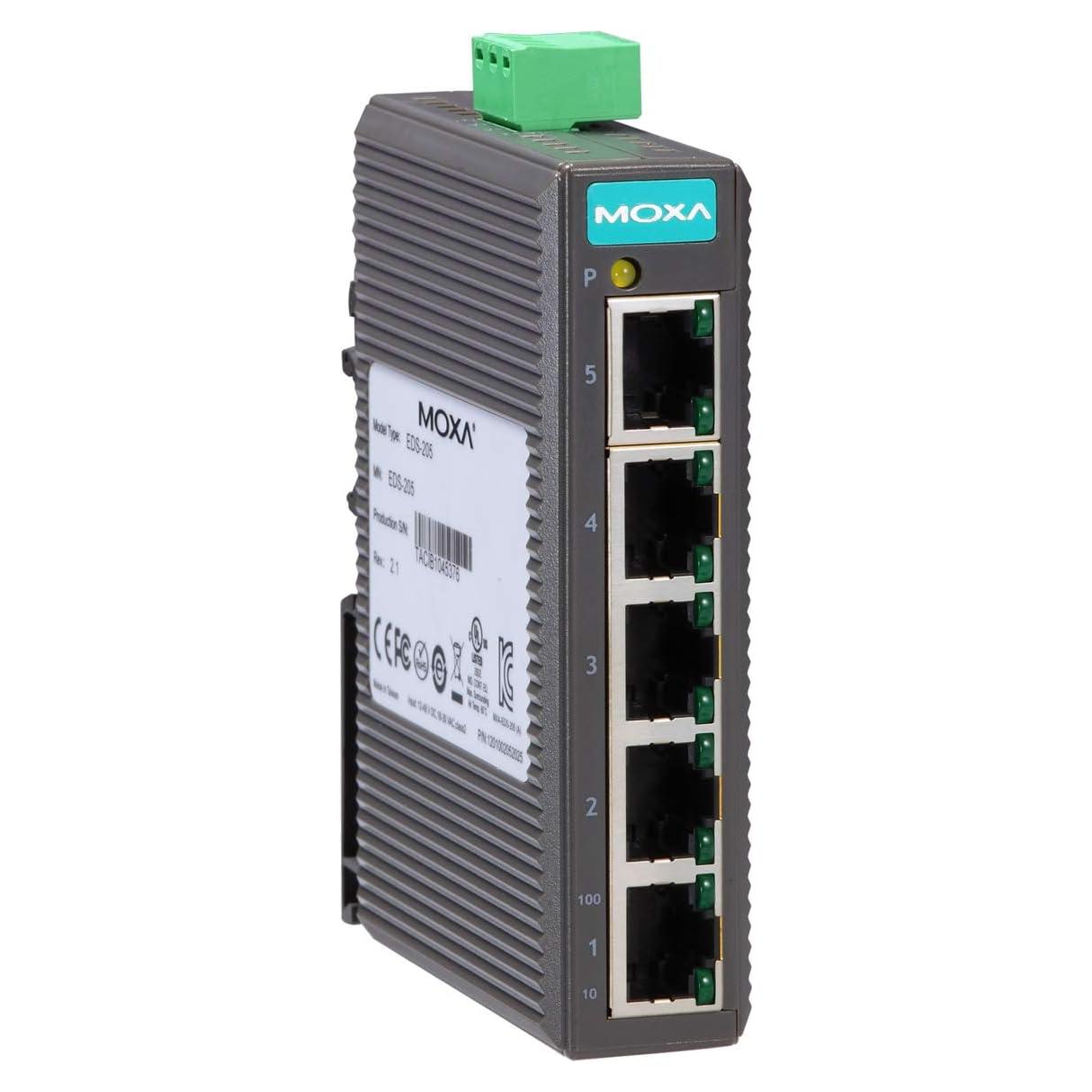 Interruptor Ethernet Moxa EDS-205 5 Puertos 10/100Mbps IP30