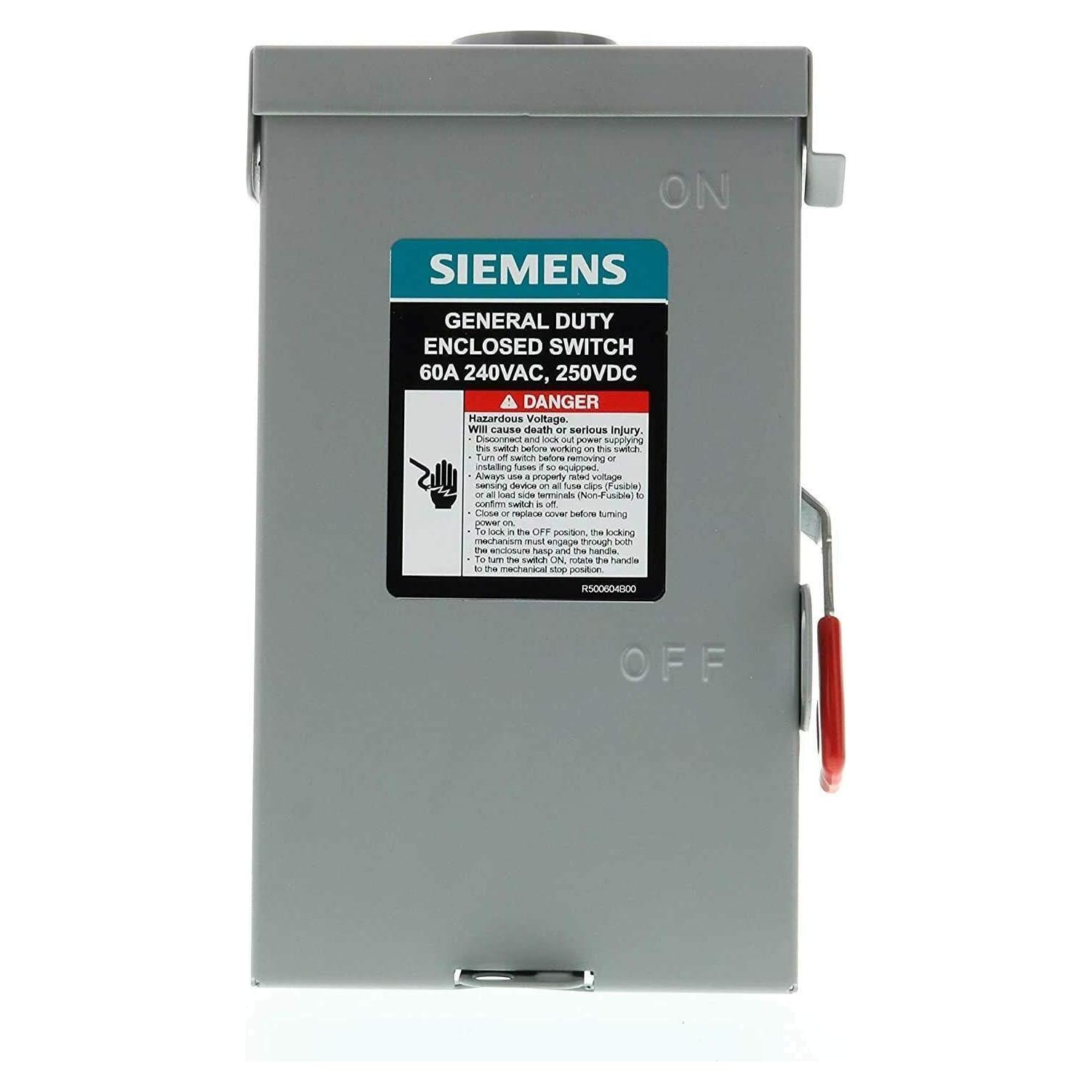 Interruptor de Seguridad Siemens GF222NRA 60A 240V Fusible