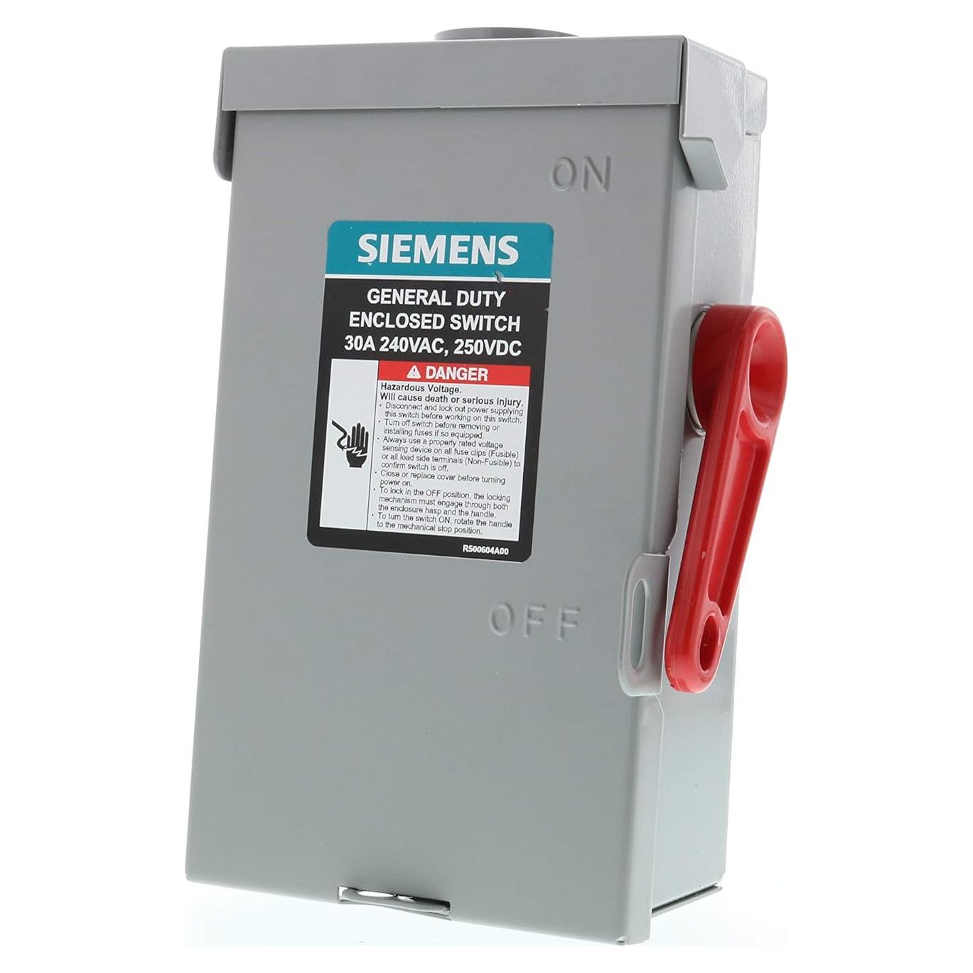 Interruptor de Seguridad Fusible SIEMENS 240V 30A GF221NRA