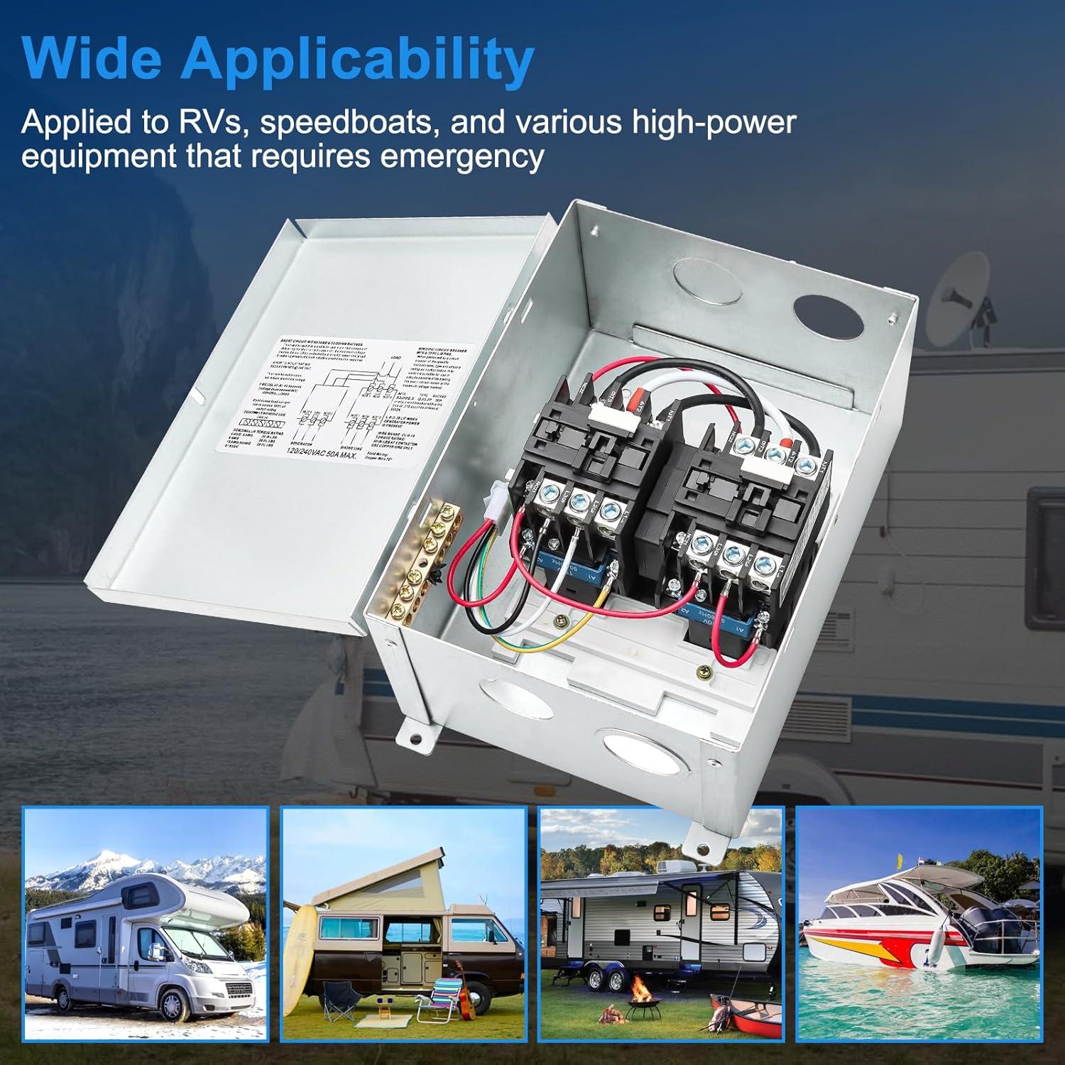 Interruptor de Transferencia Automático 50A KUTTOLE para RV y Barcos